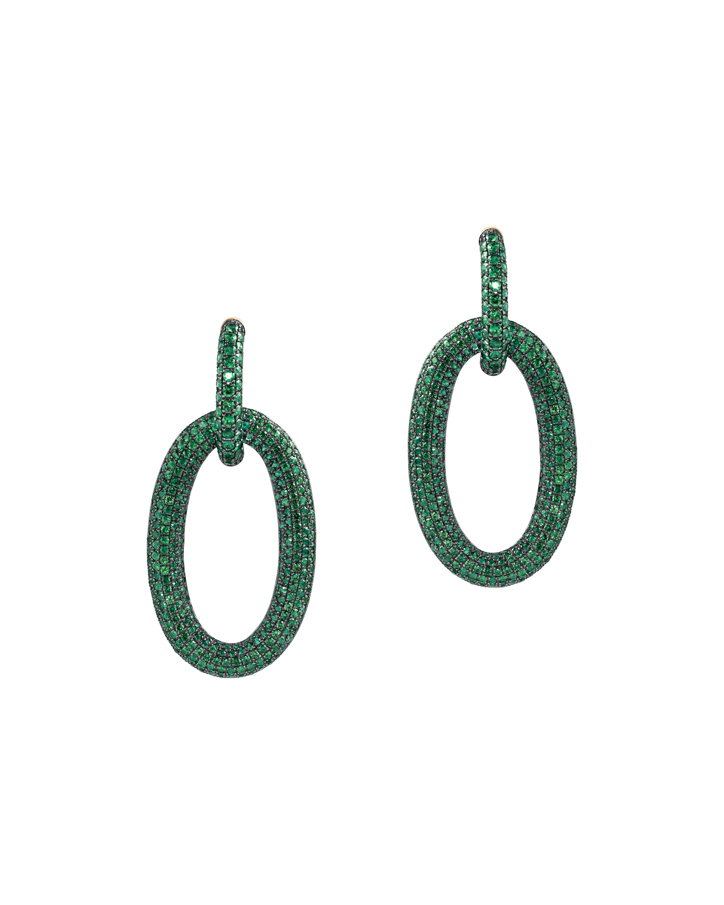 Double Drop Emerald Earrings