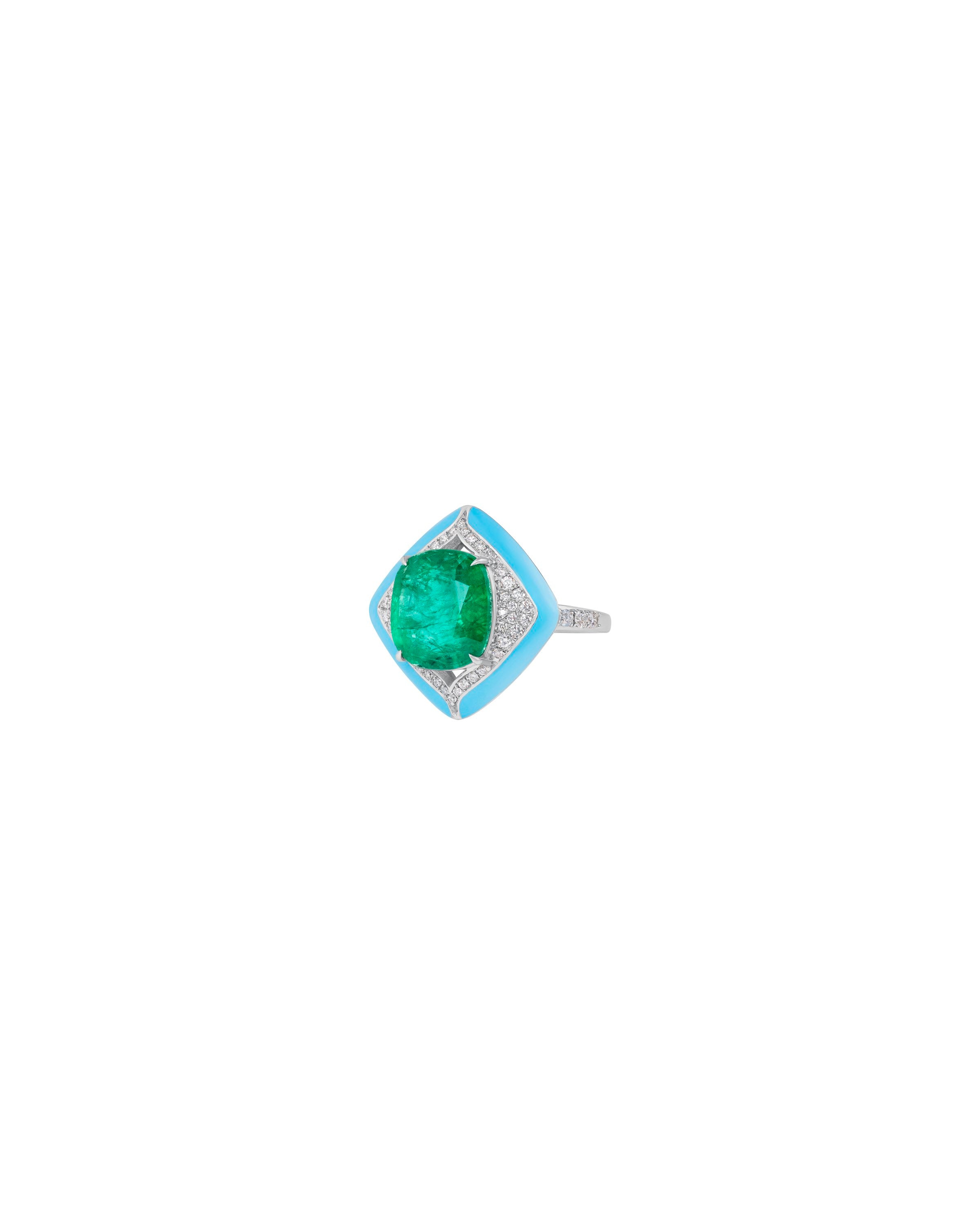The Cushion Emerald Ring