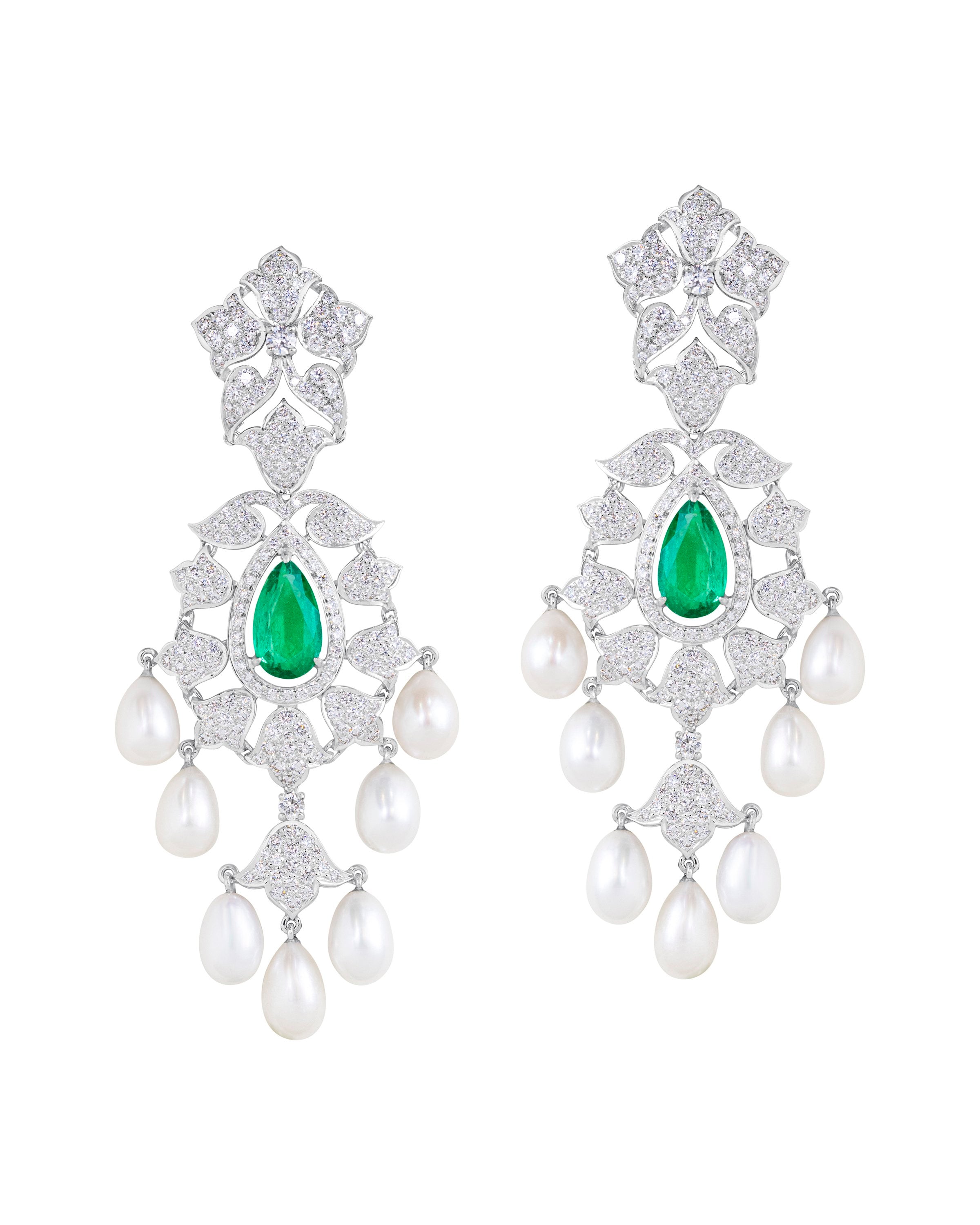 Spectacular Pearl Double Drop Earrings