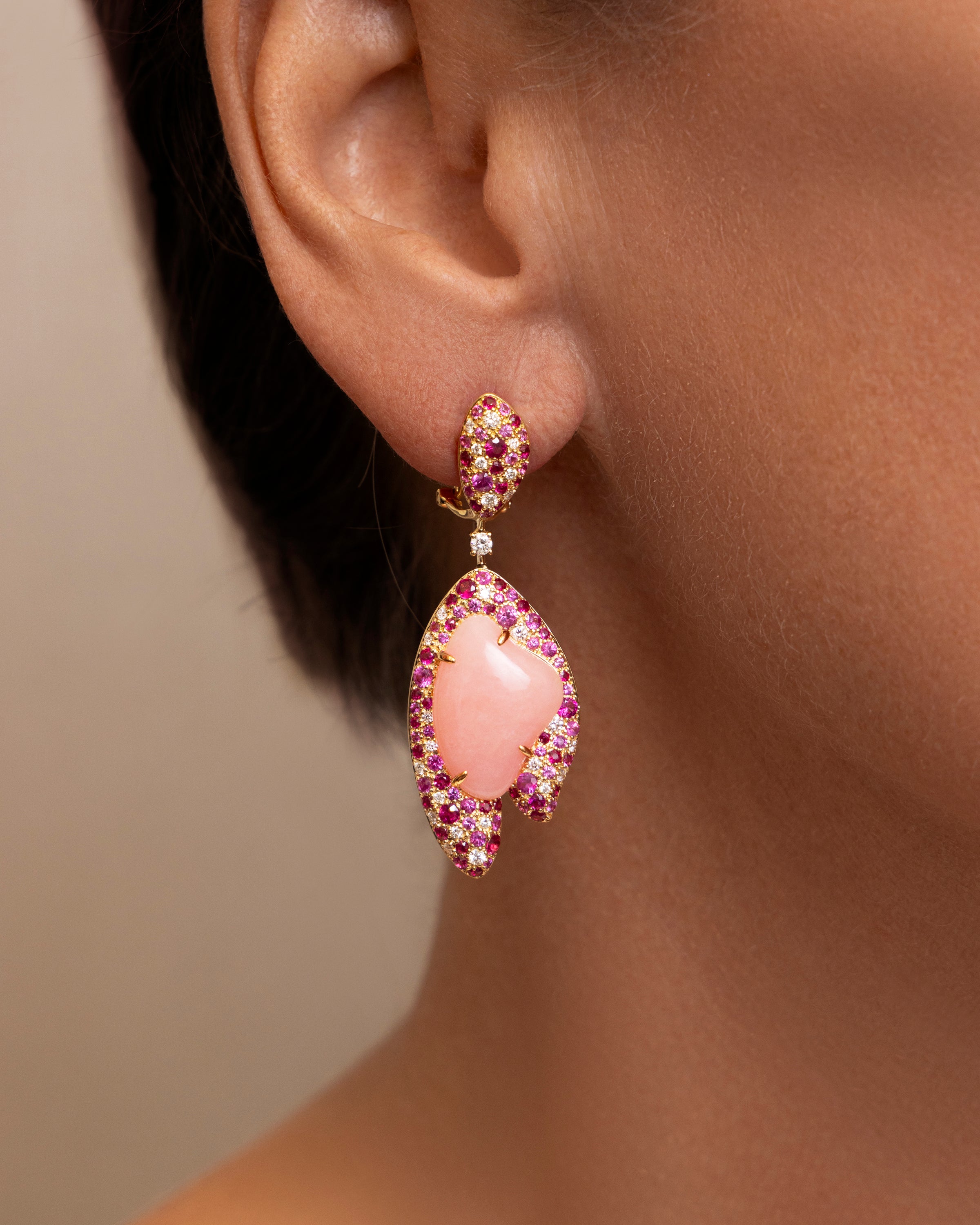 Pink Opal Drop Earrings