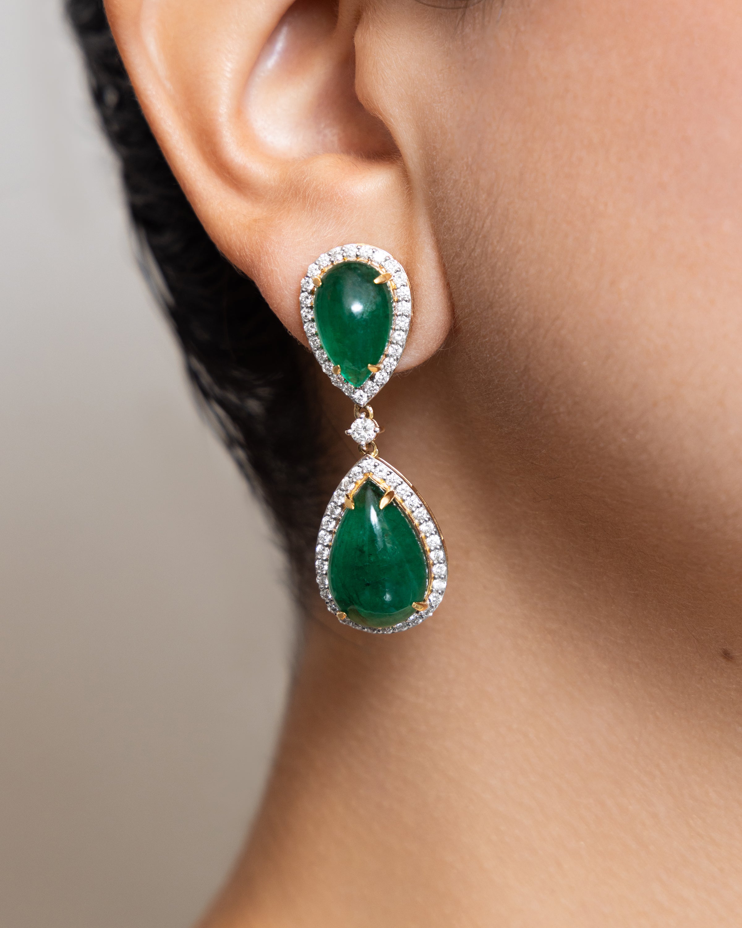 Teardrop Emerald Earrings