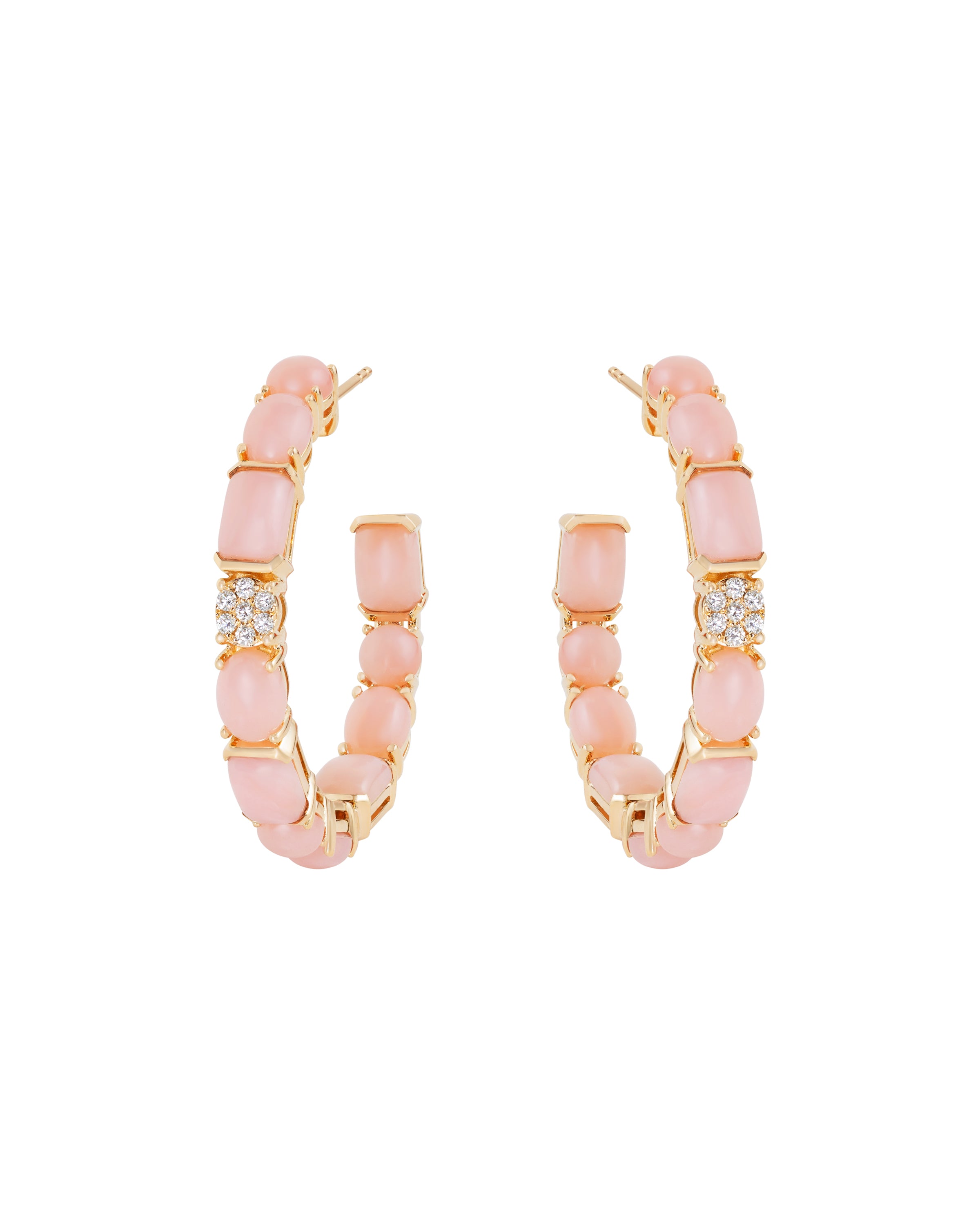 Allegra Hoop in Pink Opal and Diamonds