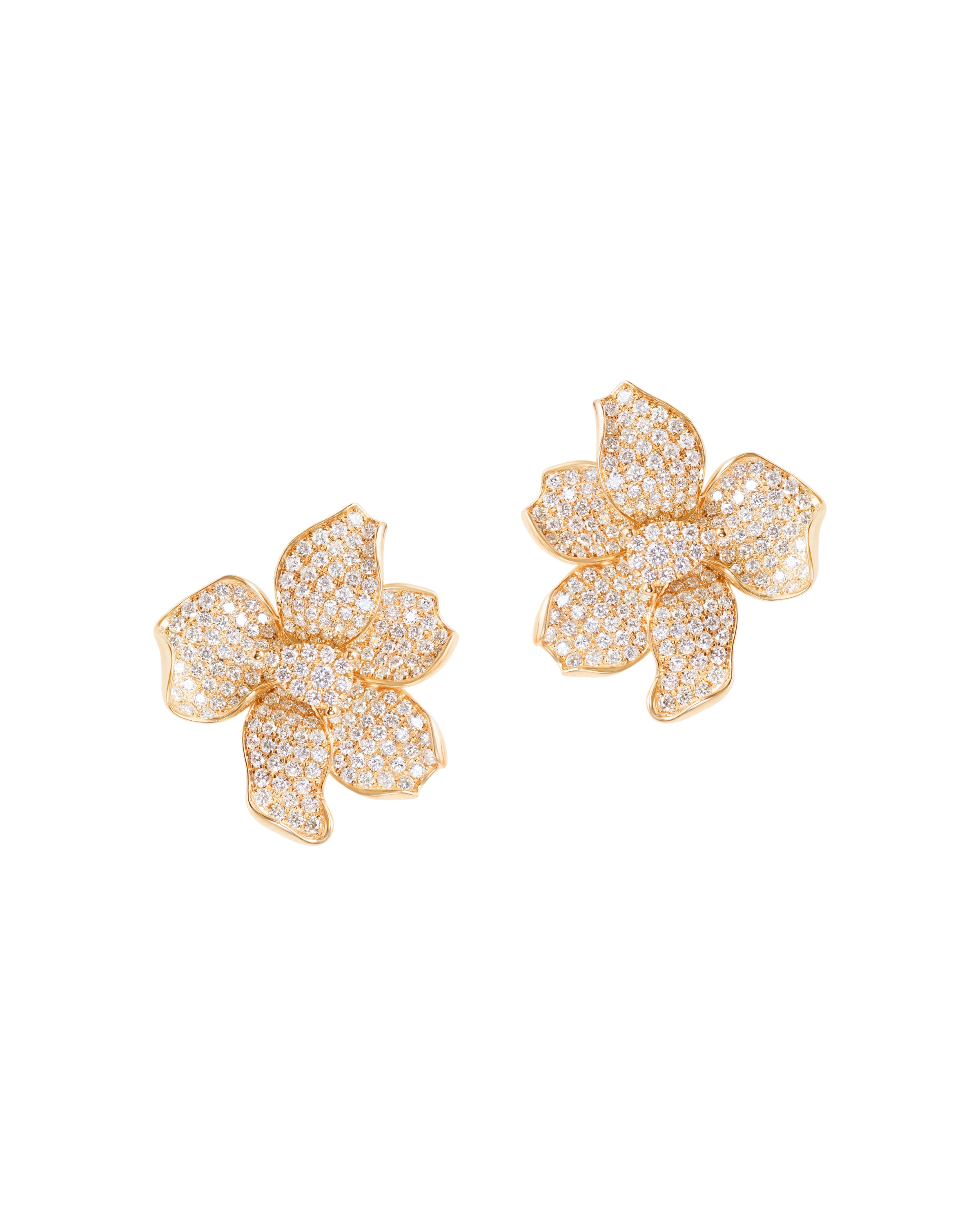 Shimmering Diamond Floral Earring