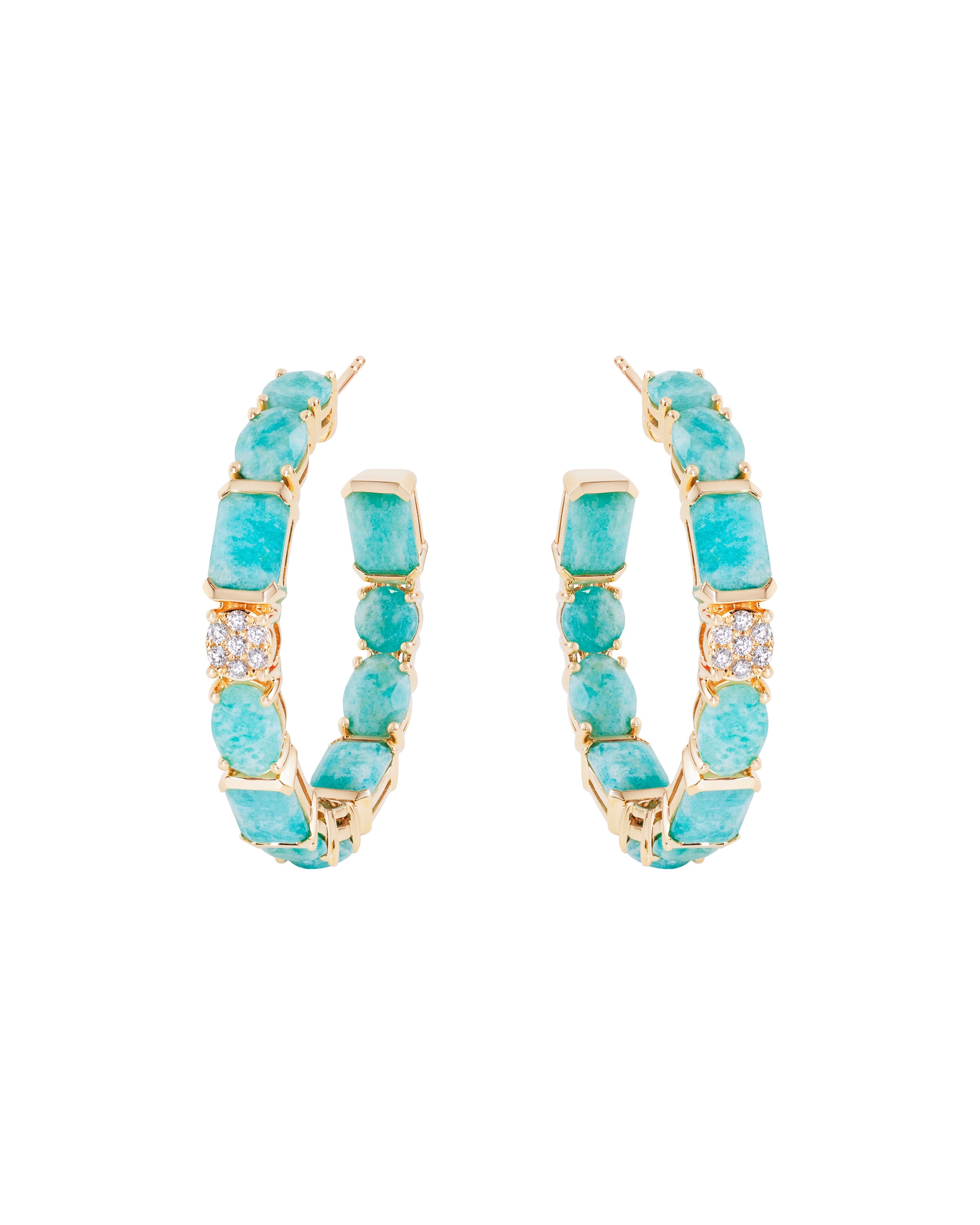 Allegra Hoop in Amazonite and Diamonds