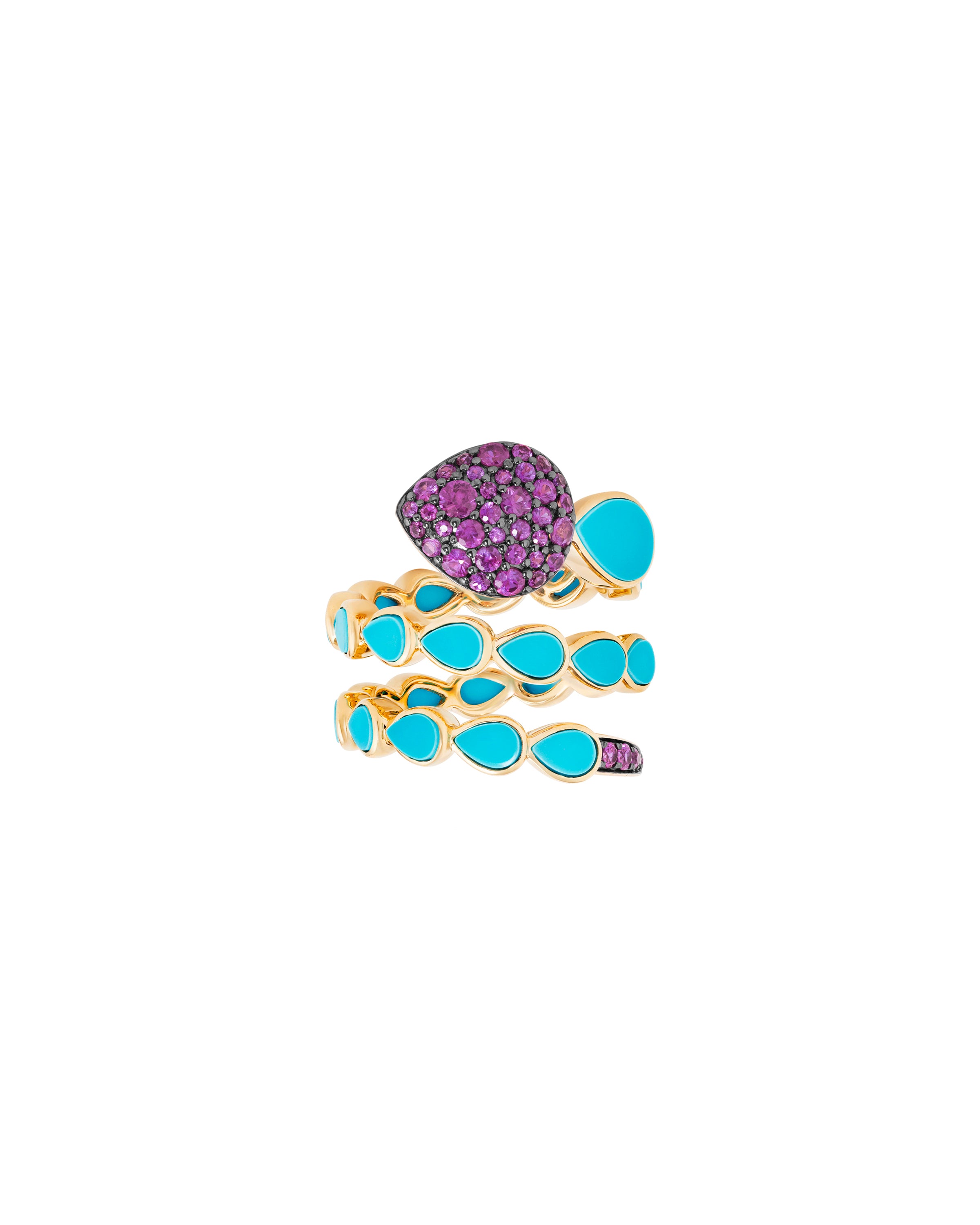 Las Boas Amethyst and Turquoise Ring