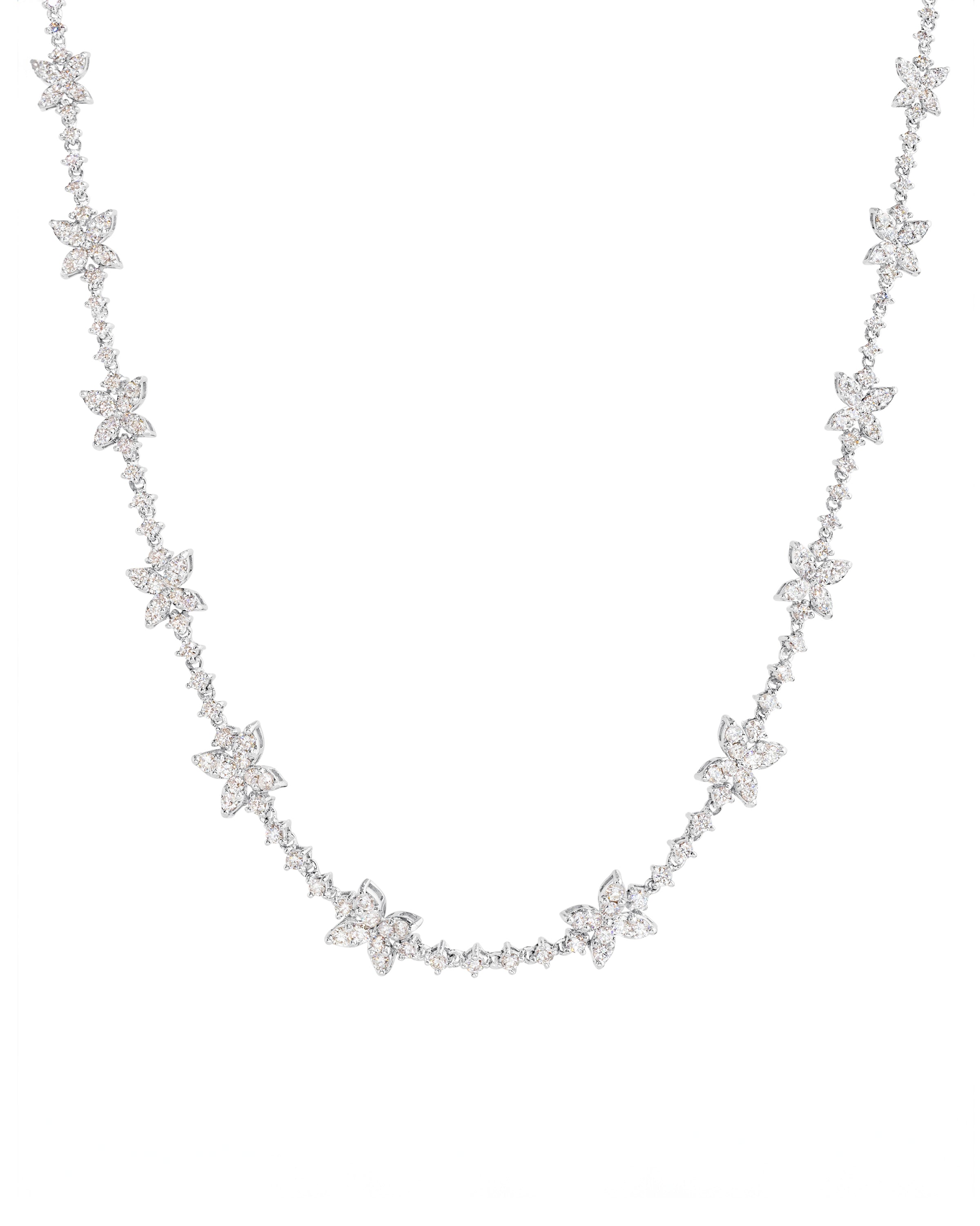 Multi Flower Diamond Necklace