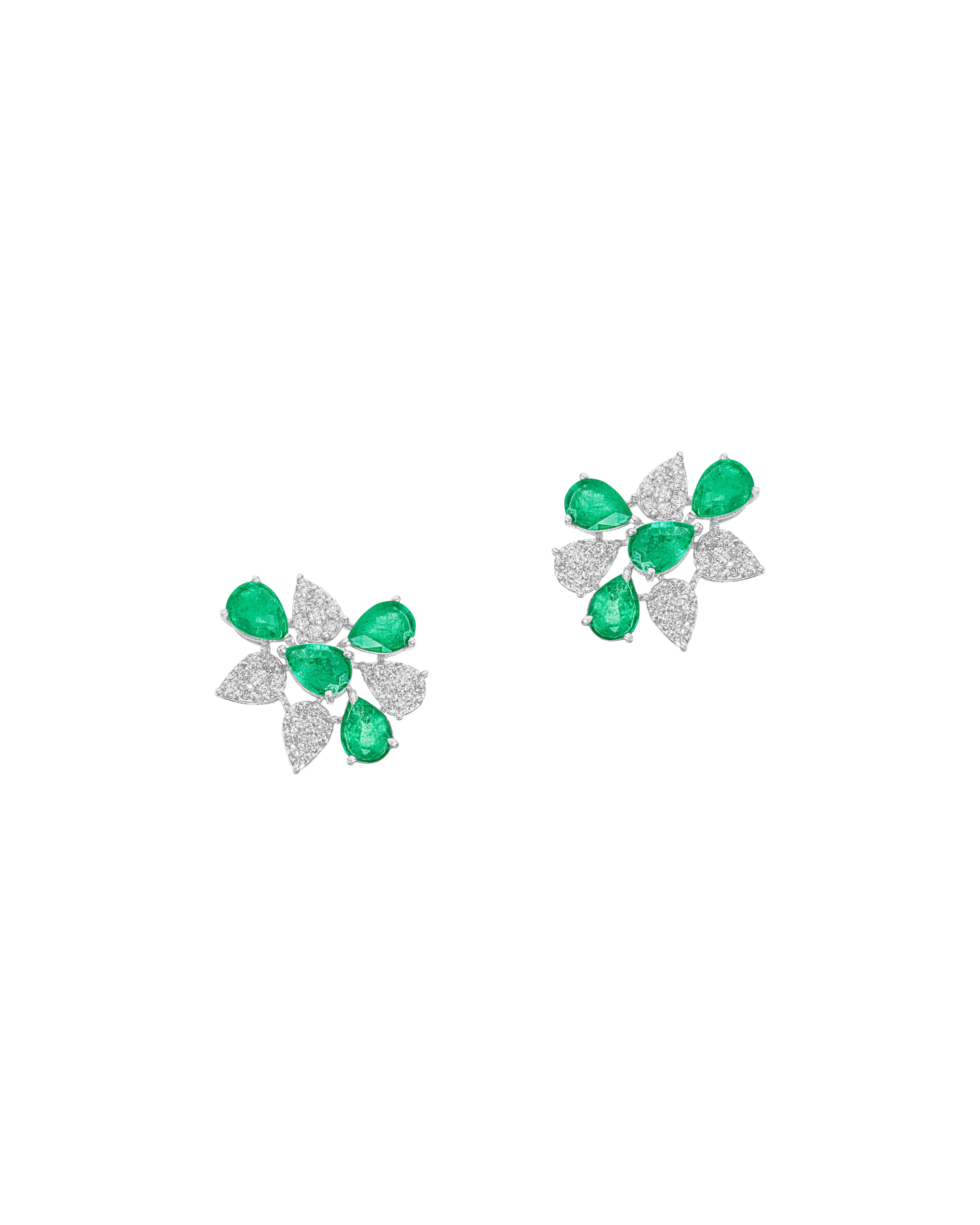 Emerald Cluster Earrings