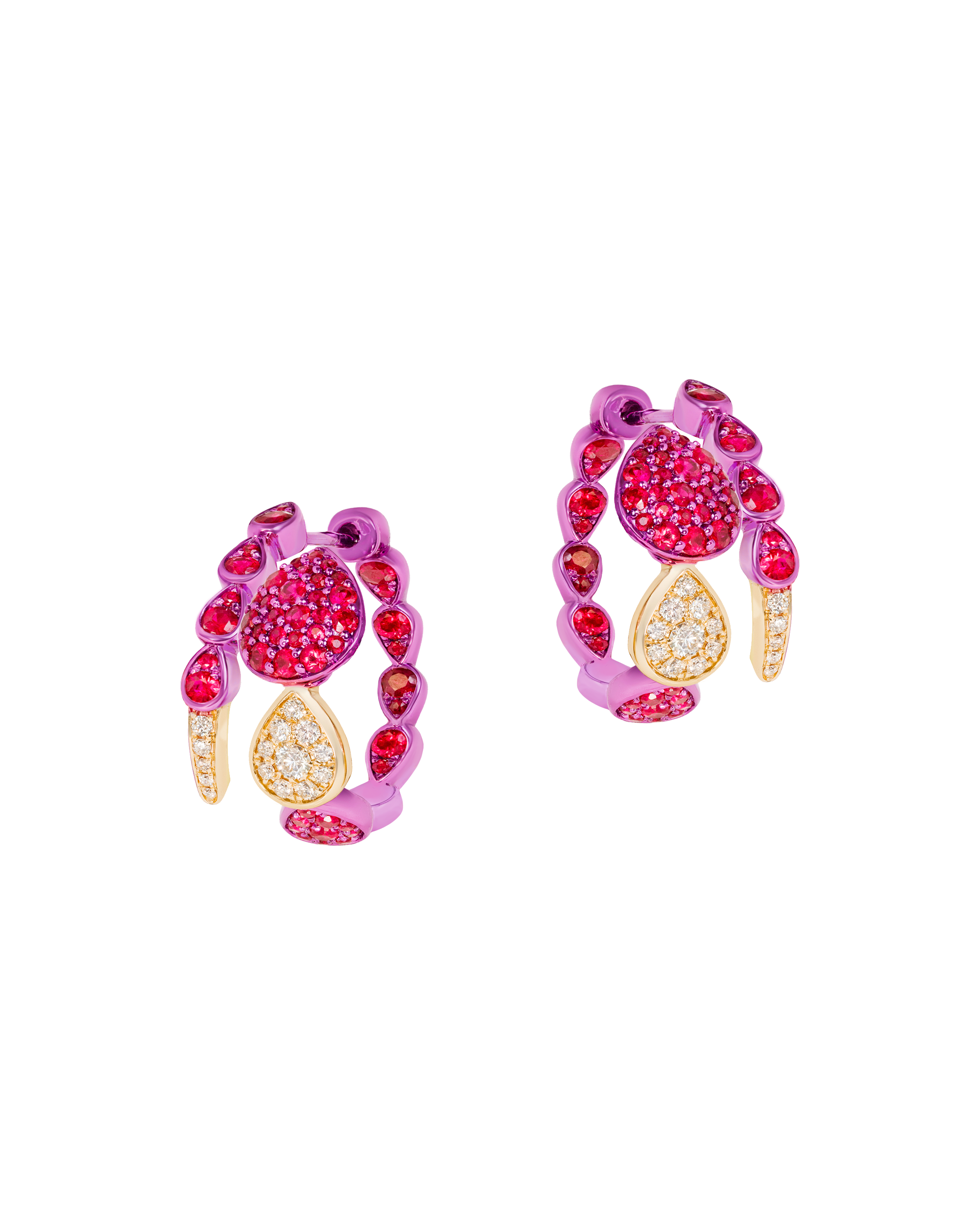 Las Boas Ruby and Diamond Earrings