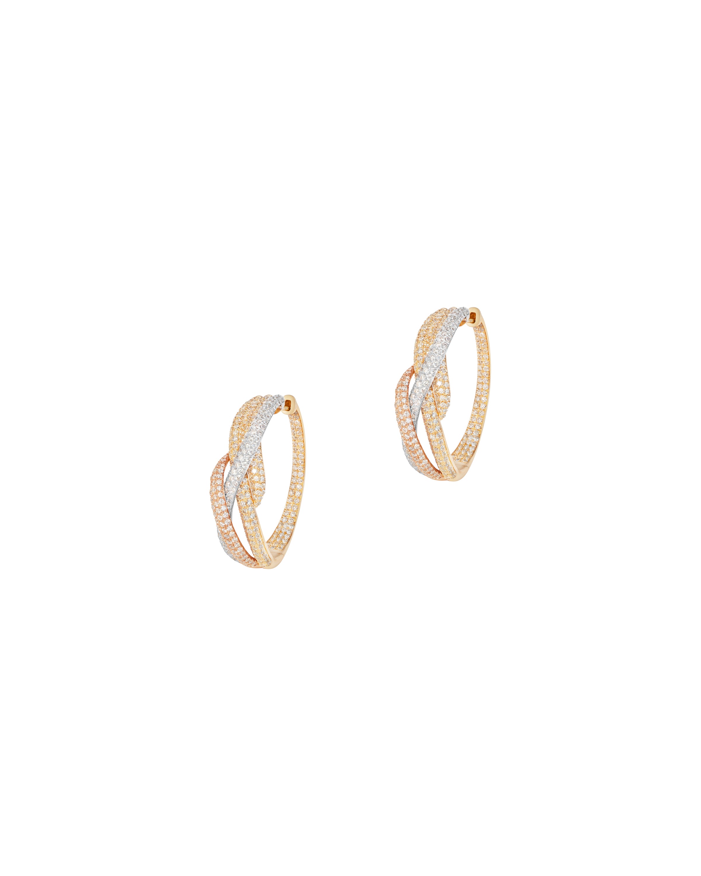 Knotted Diamond Hoop