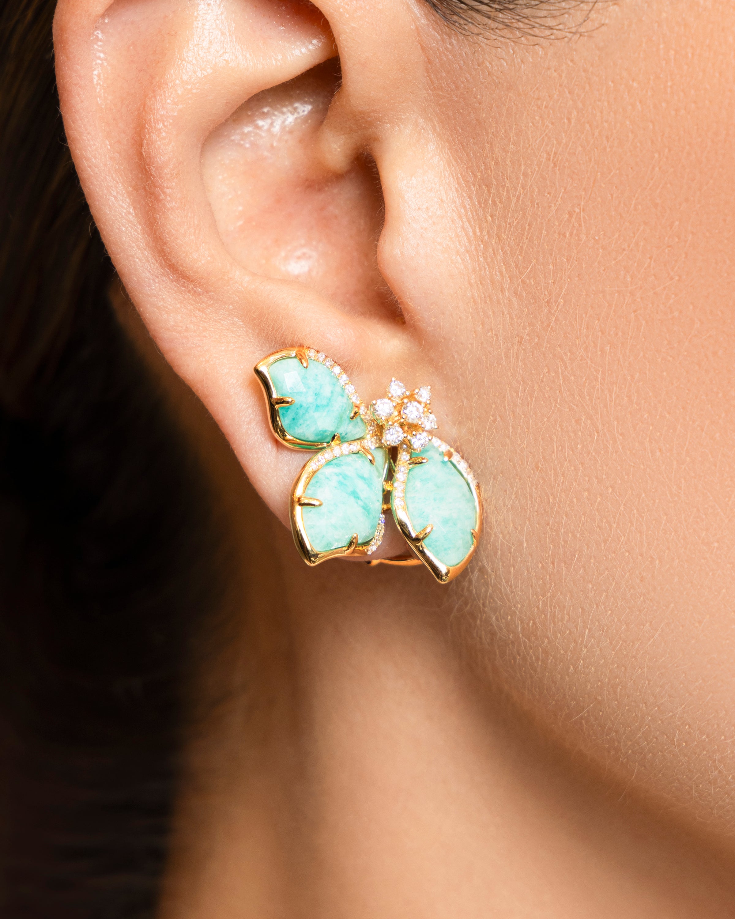 Il Petalo Meta Earrings in Amazonite