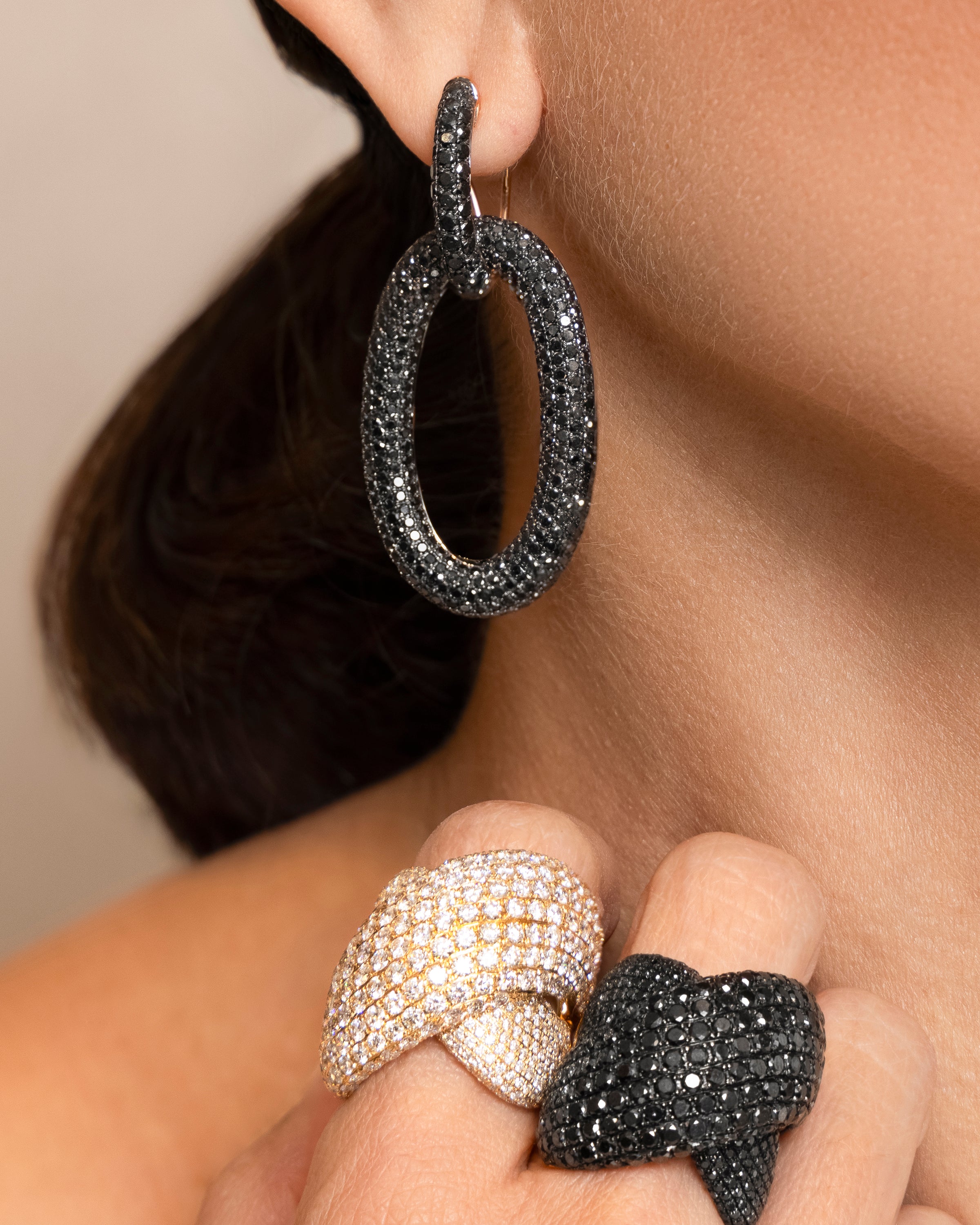 X Marks Black Diamond Ring