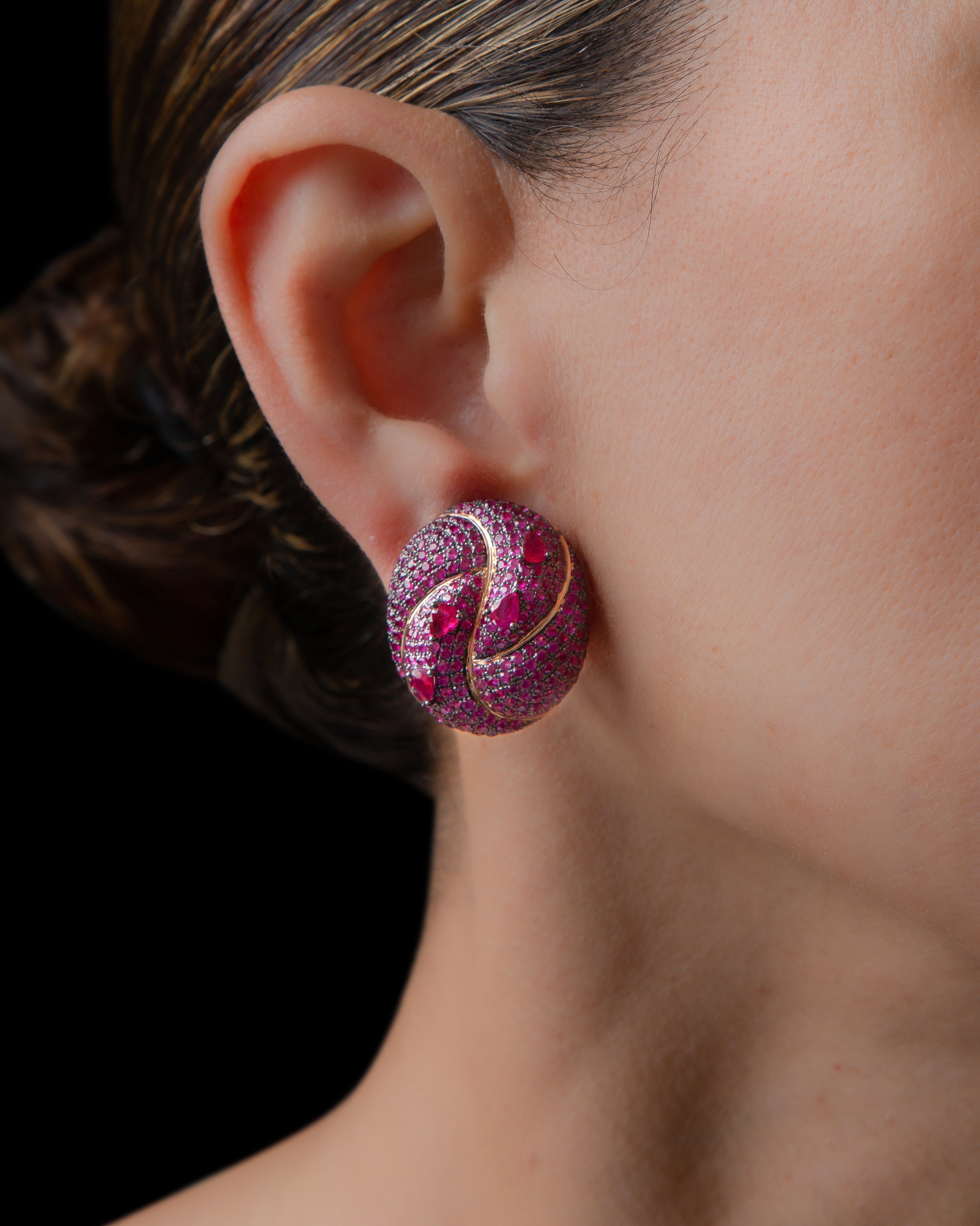 Knotted Ruby Stud