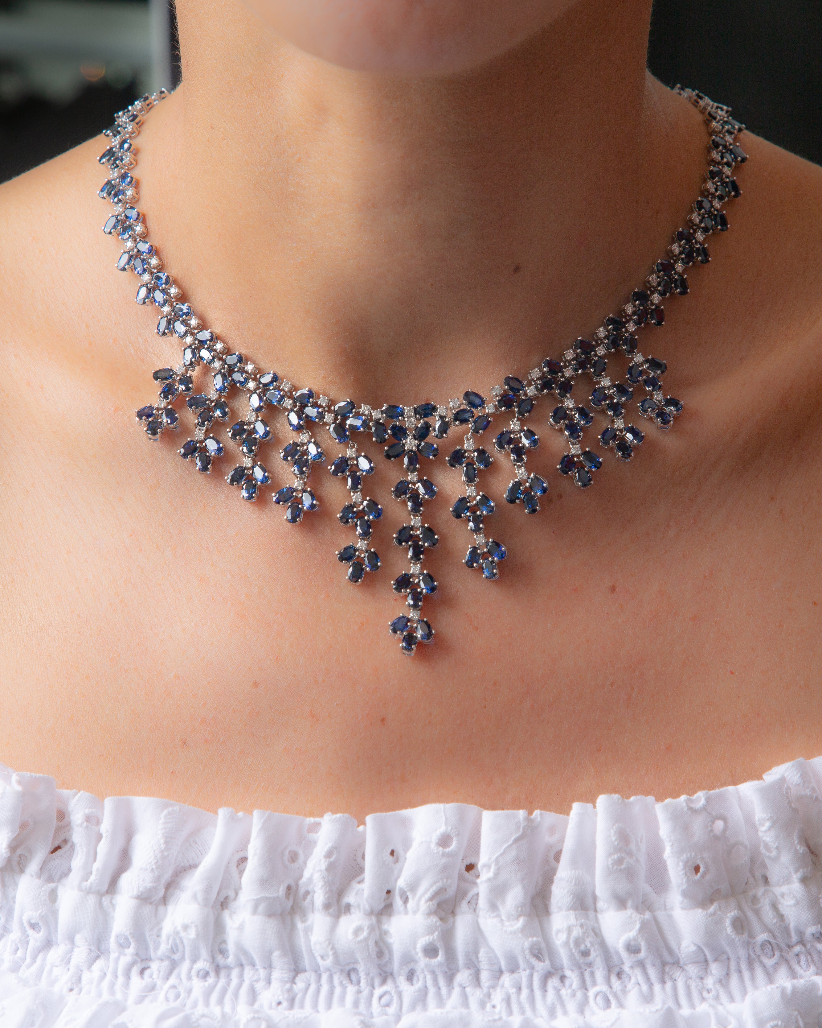 Floral Sapphire Necklace