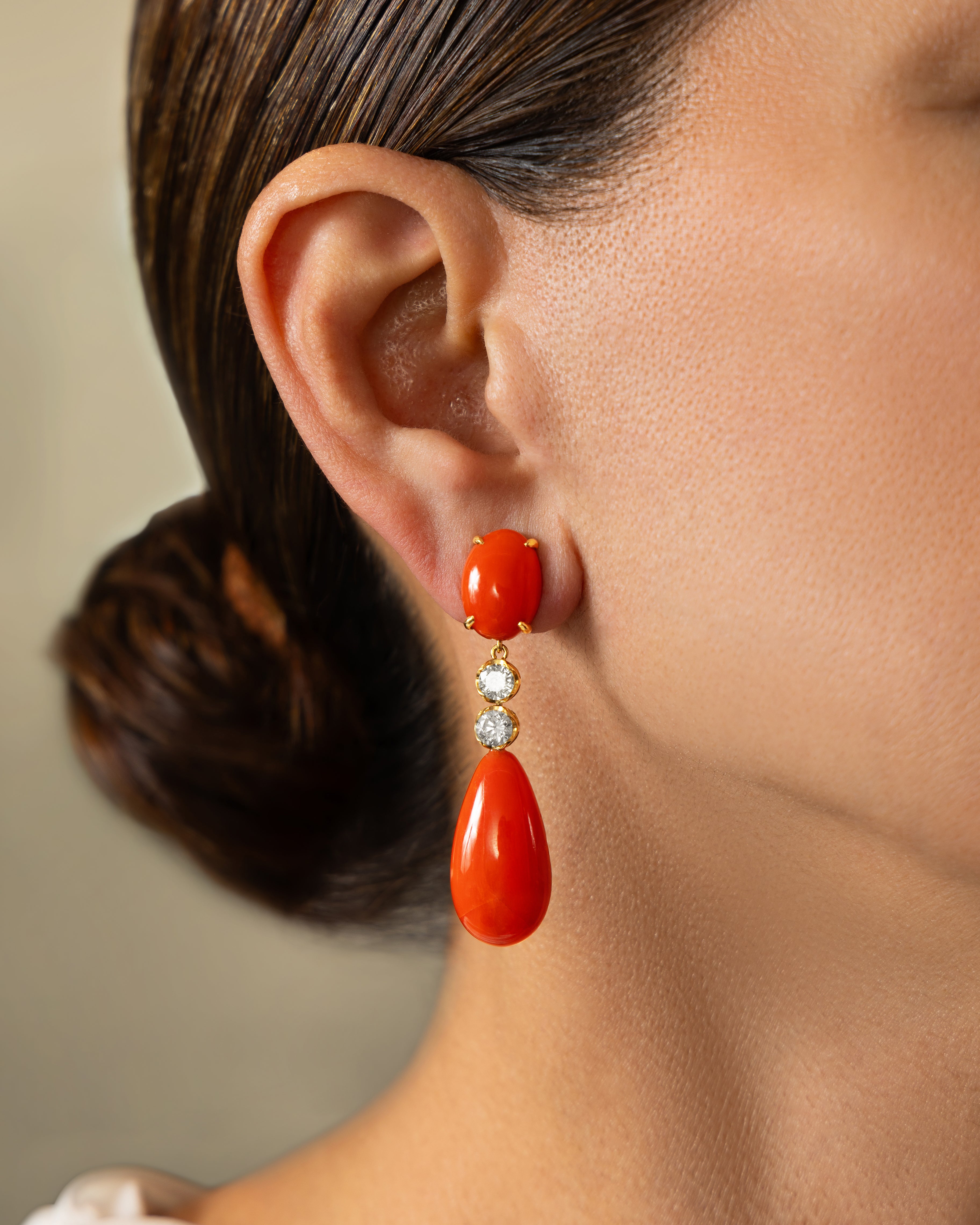 Double Diamond Drop Earrings