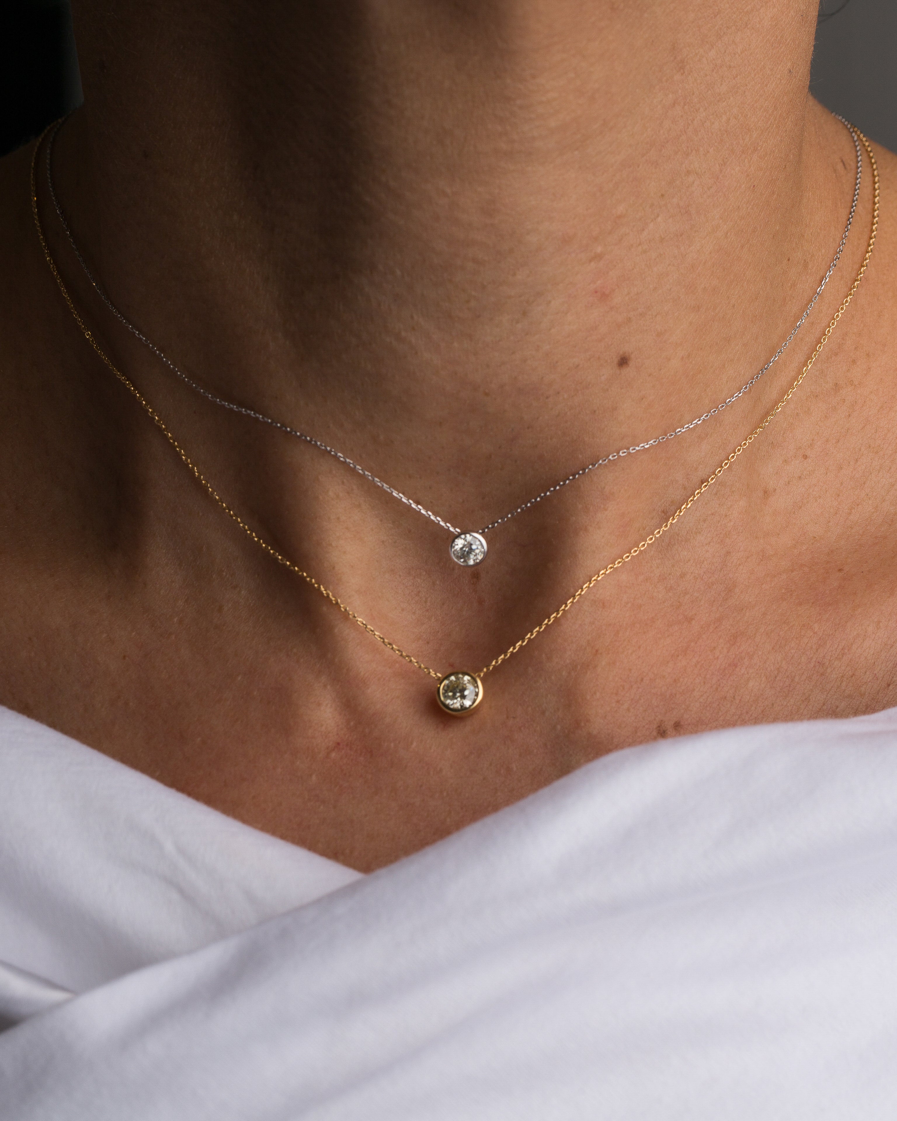 Single Stone Diamond Necklace