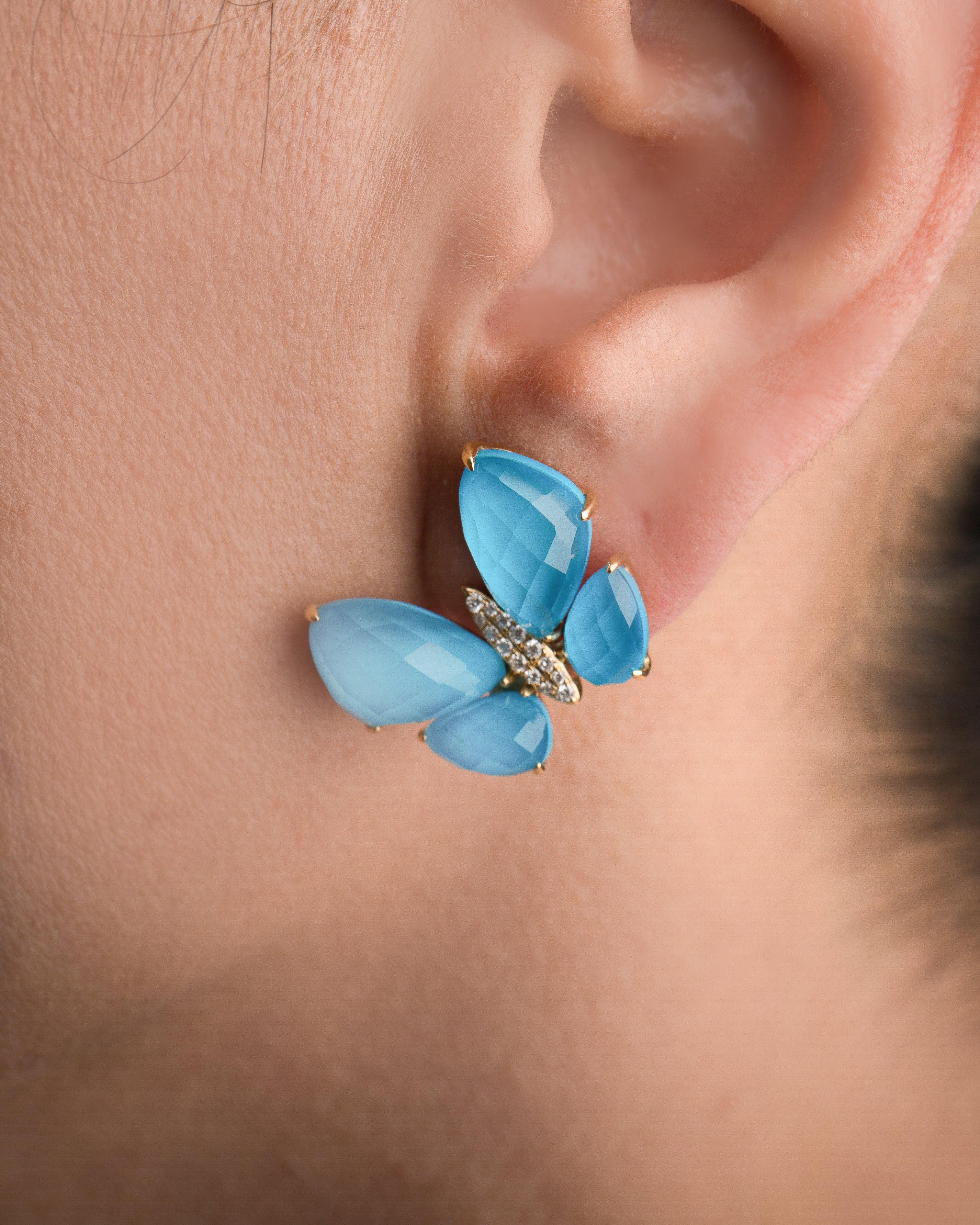 Fauna Large Butterfly Studs in Coral