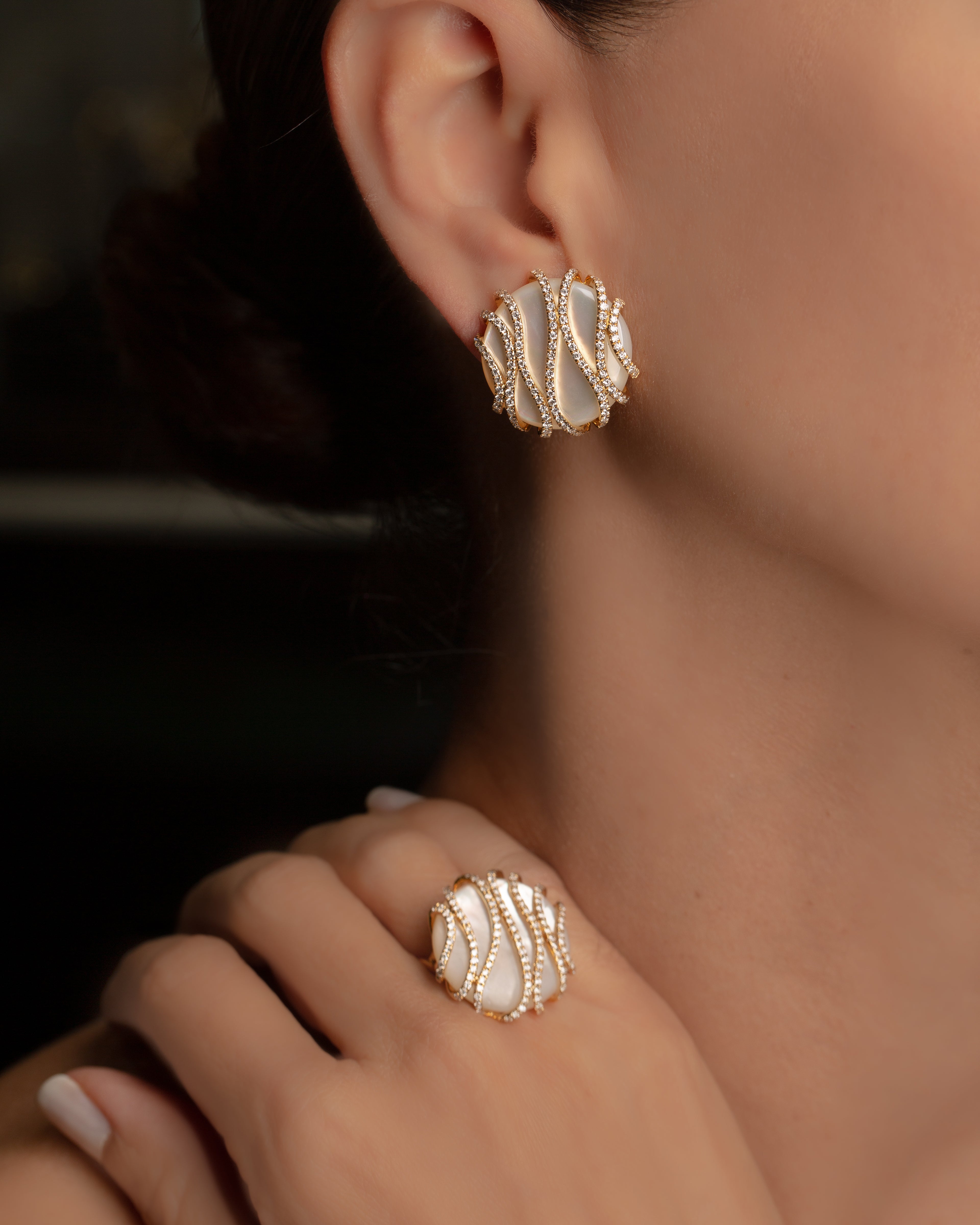 Palm Beach Collezione Diamond Curves Earrings