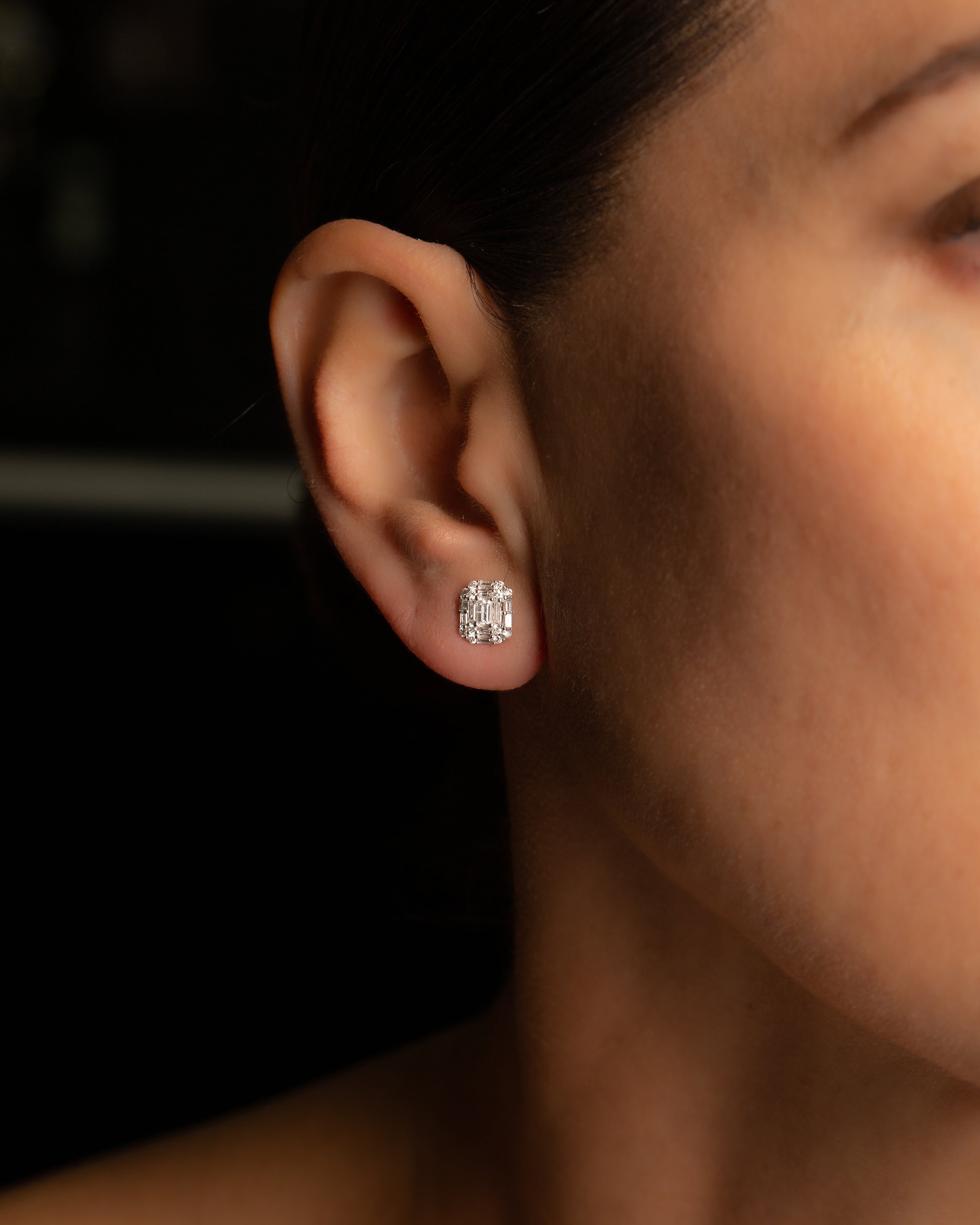 Rectangular Diamonds Earrings