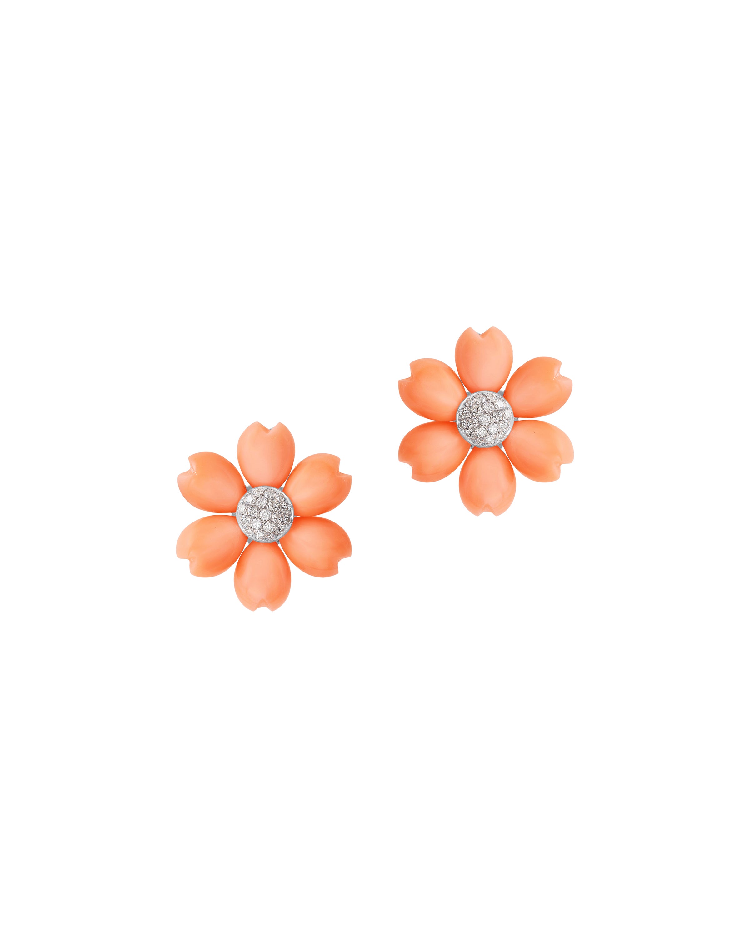 Delicate Coral Floral Earrings