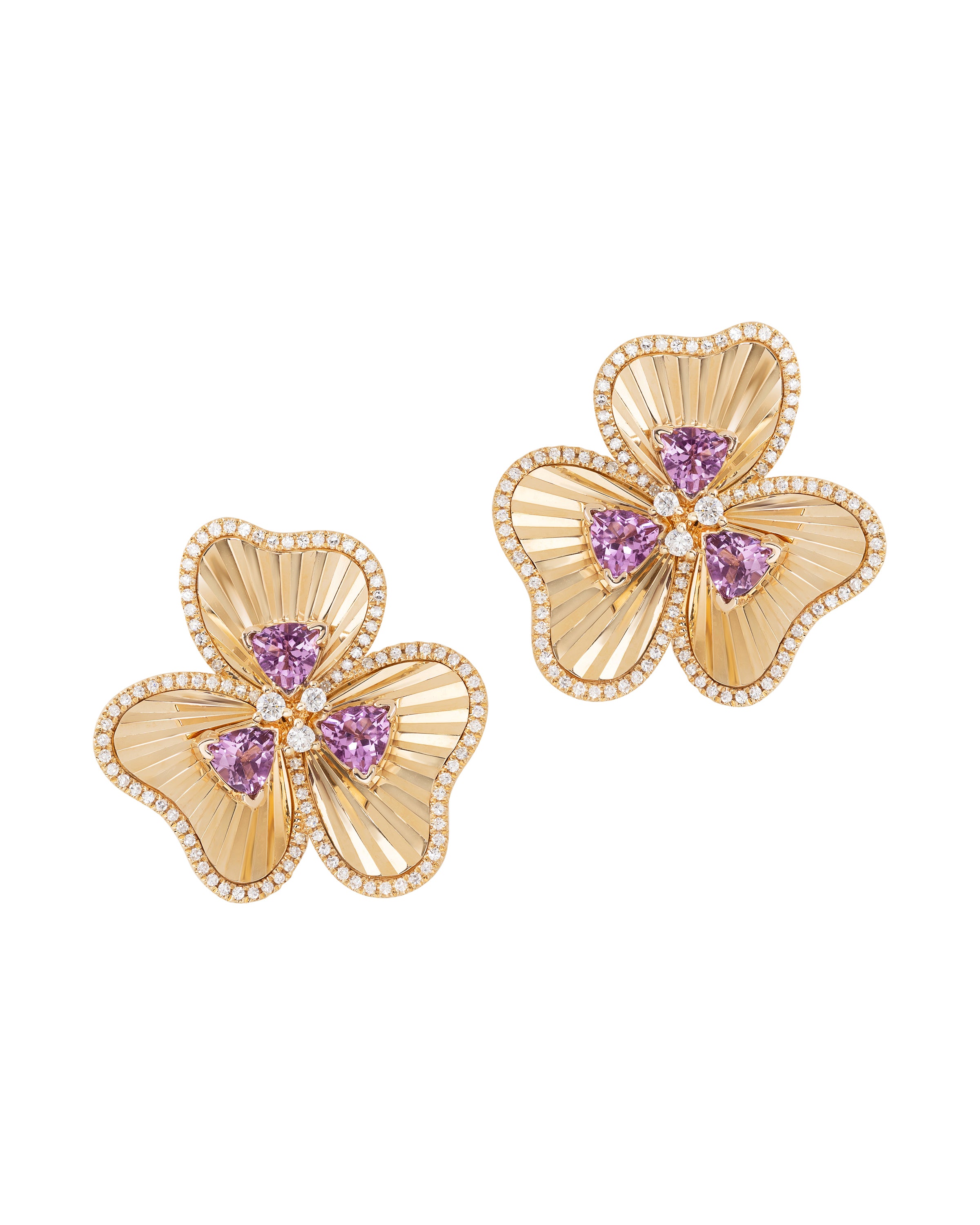 Doré Large Amethyst Dew Drop Earrings