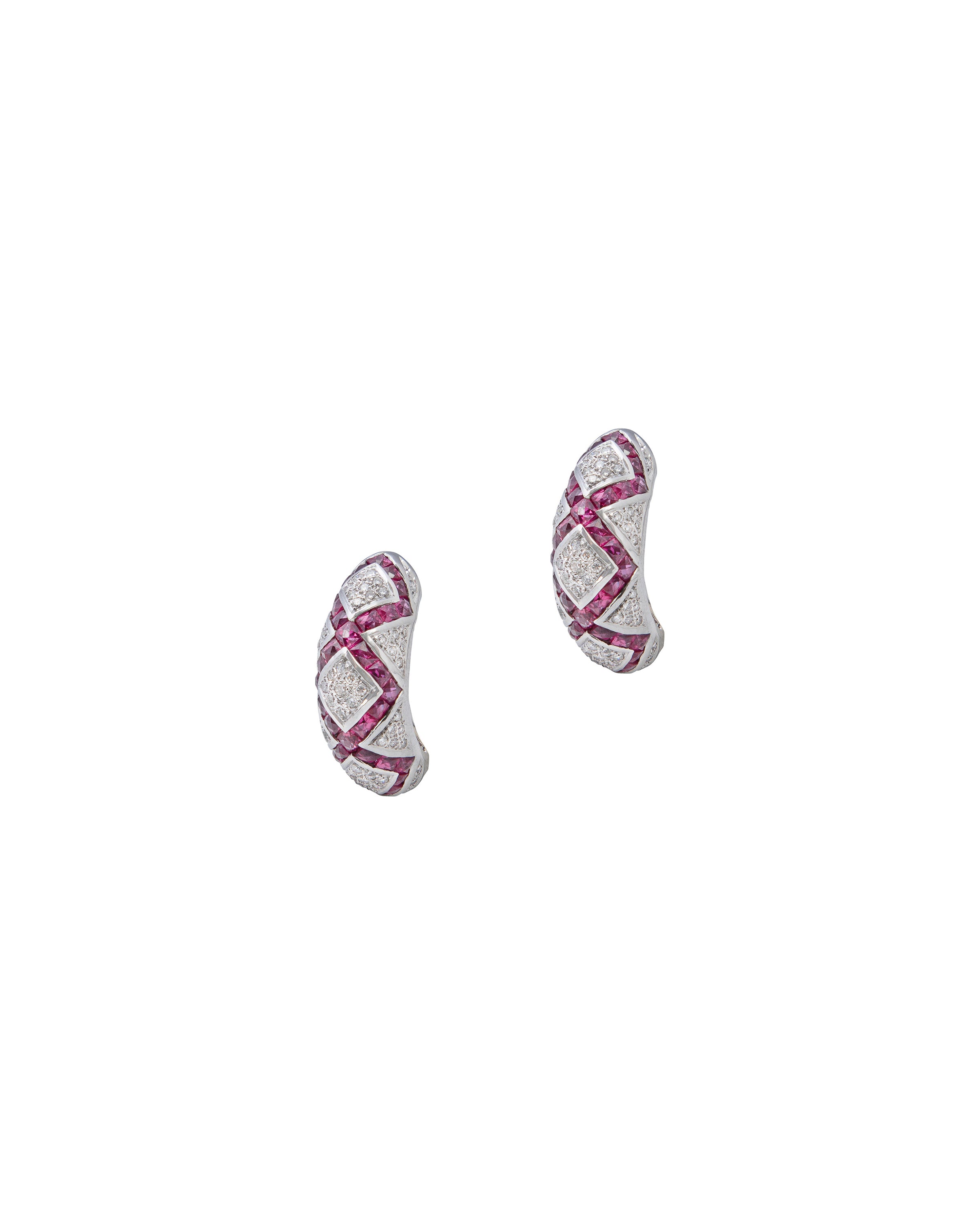 Criss Cross Ruby Earrings