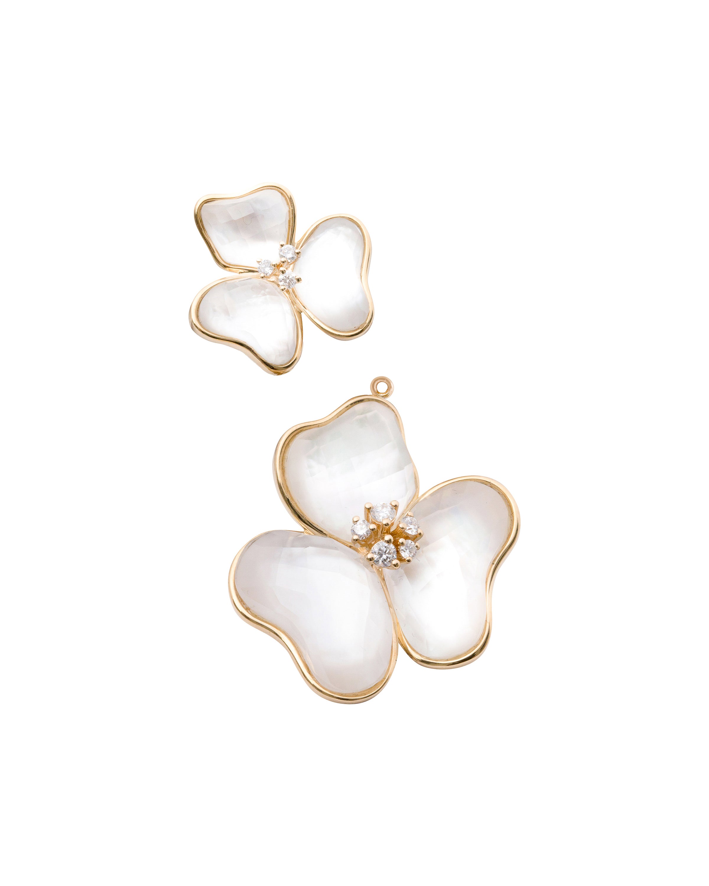 Il Petalo Multi Fiori Drop Earrings in Mother of Pearl