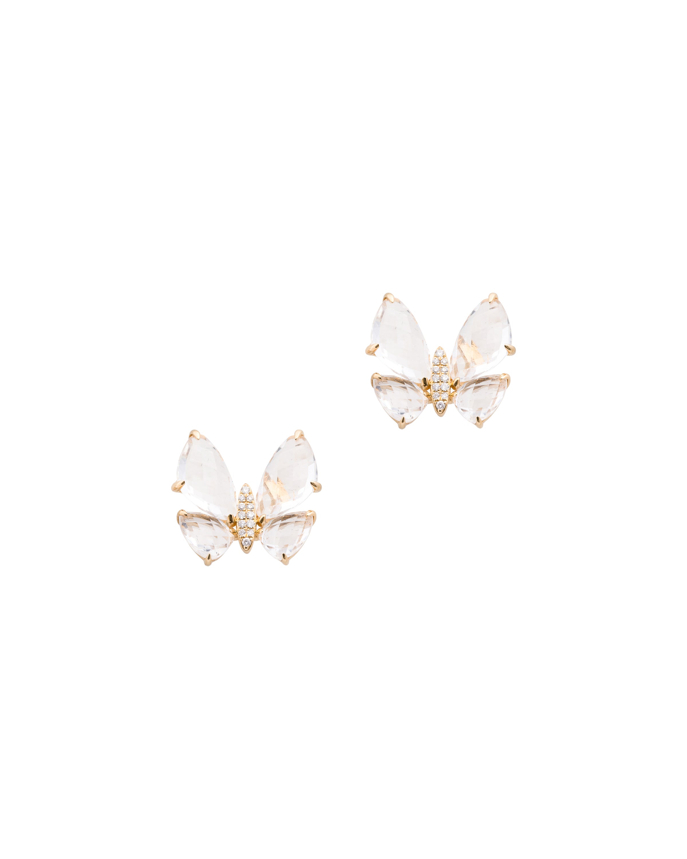 Fauna Small Butterfly Studs in White Topaz