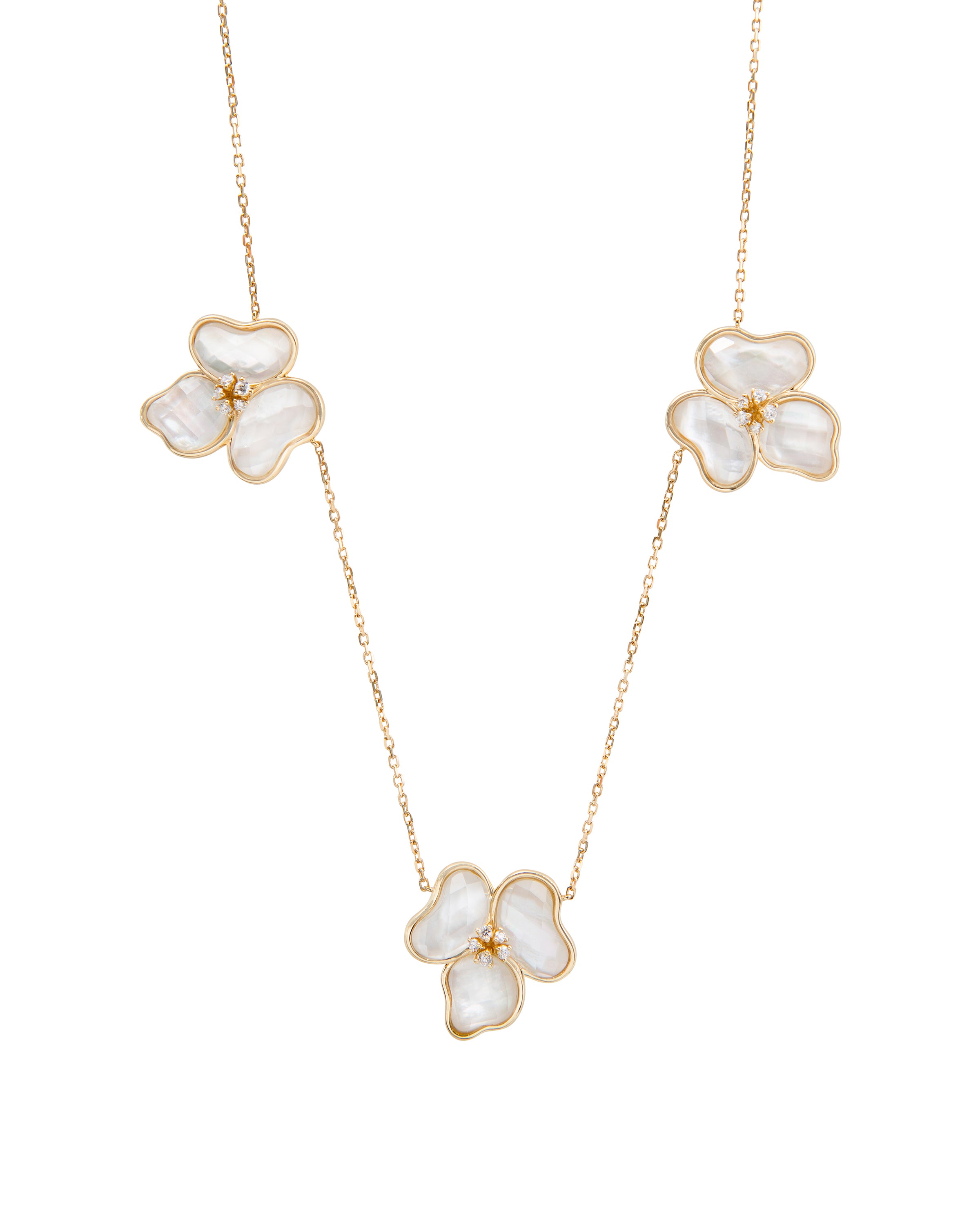 Il Petalo Floral Station Necklace in Mother of Pearl