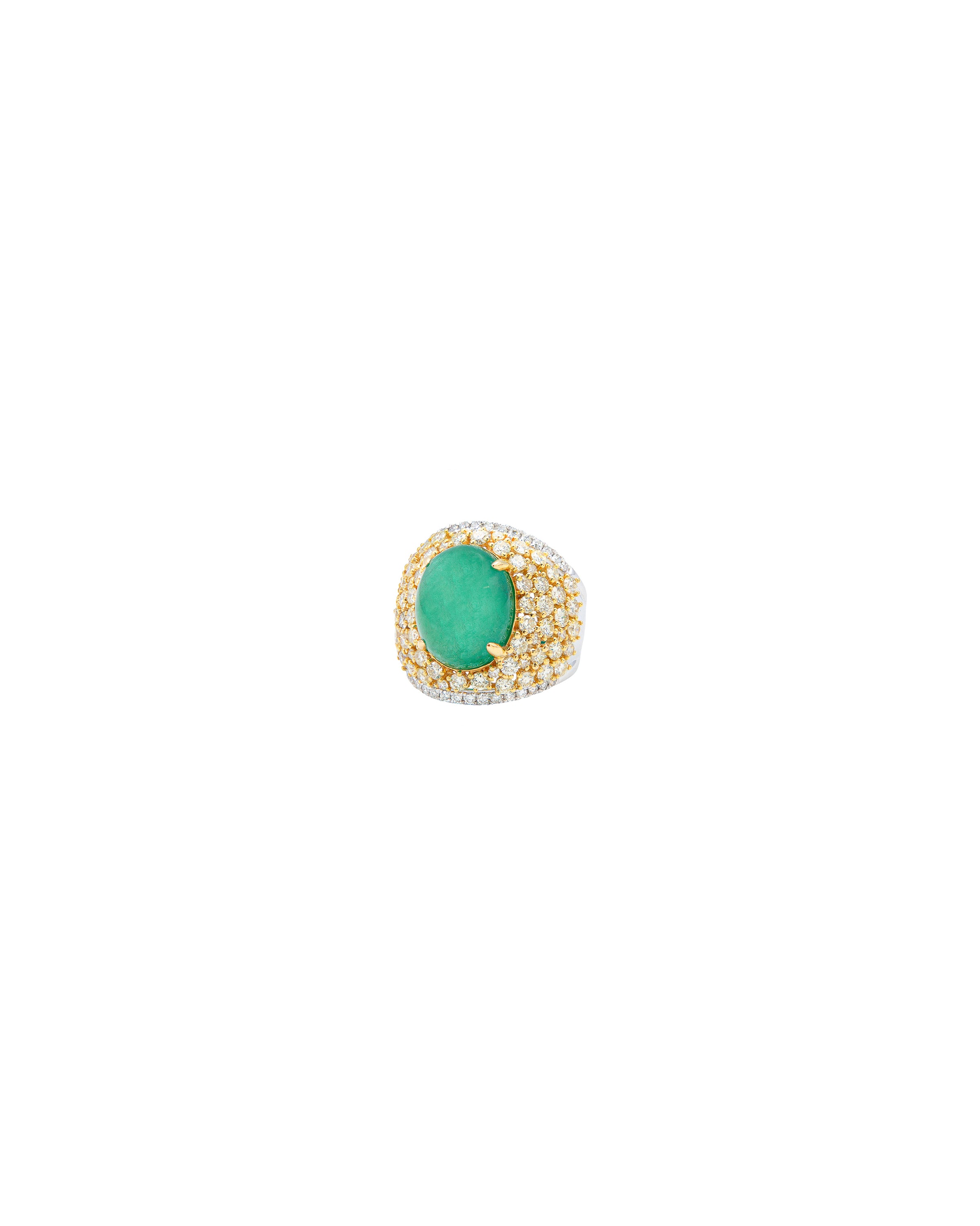 Emerald and Yellow Diamond Ring
