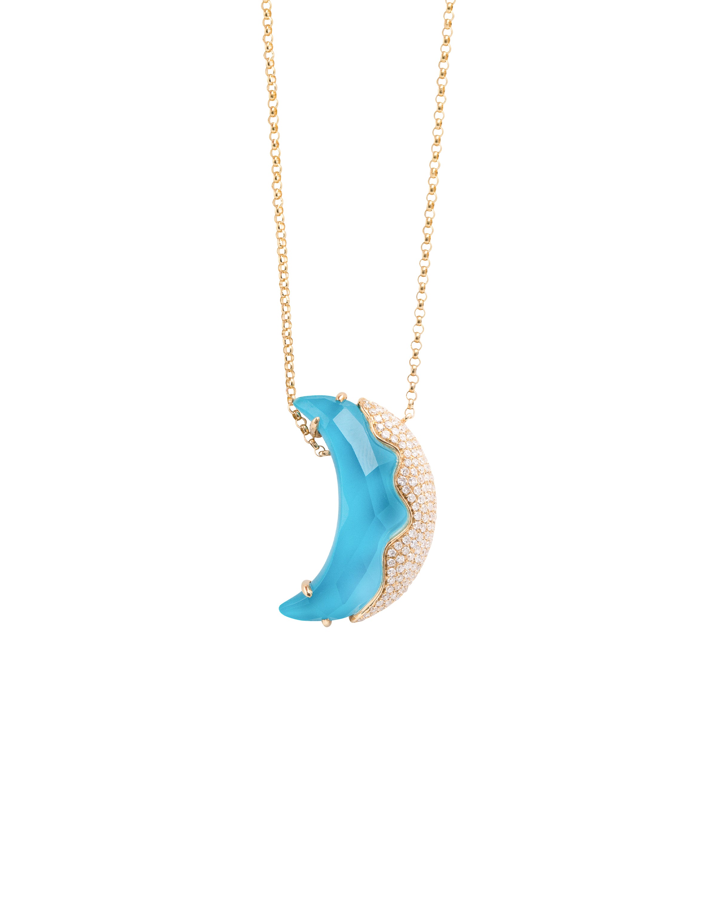 Mia Luna Crescent Moon Pendant in Turquoise