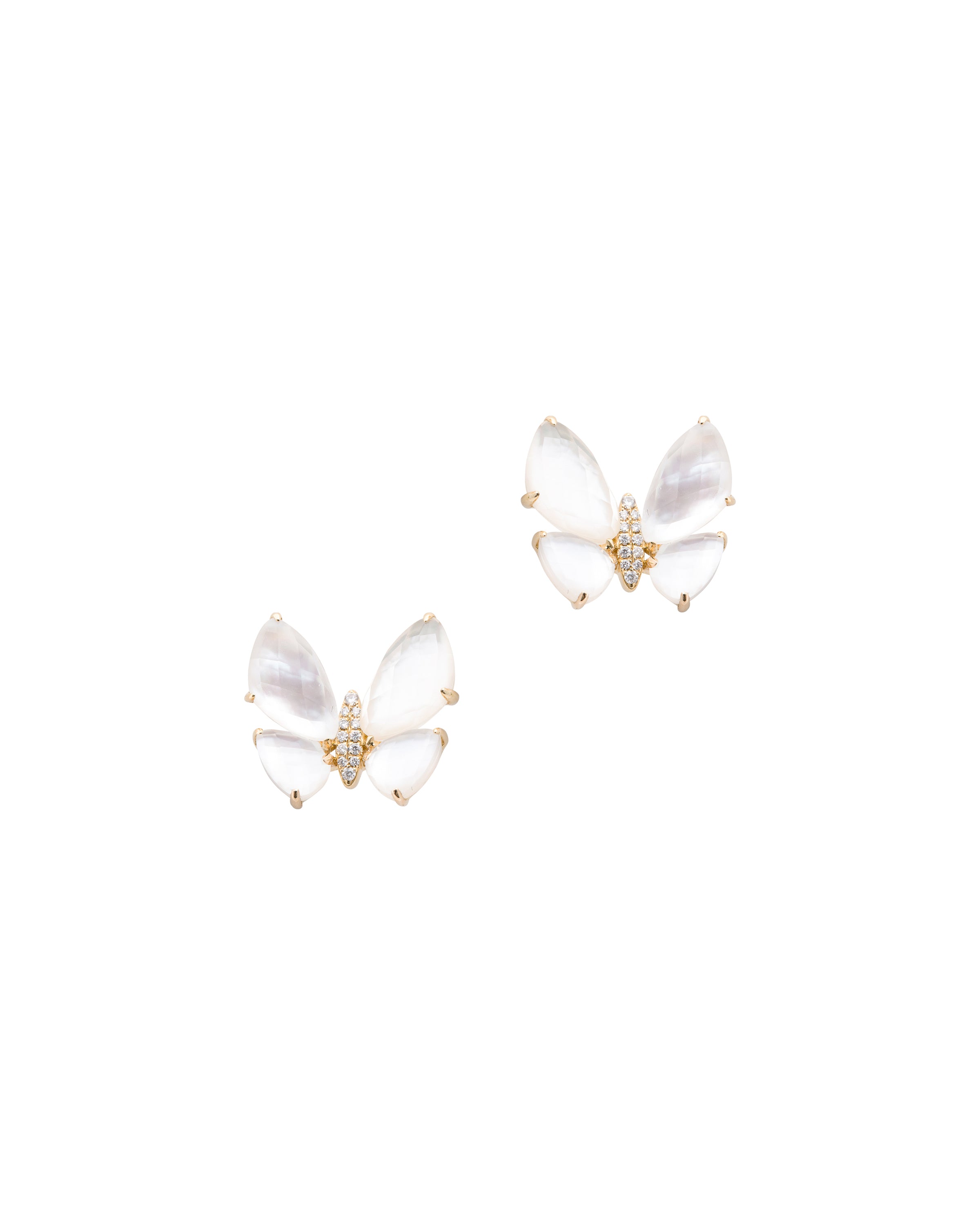 Fauna Small Butterfly Studs in Mother of Pearl