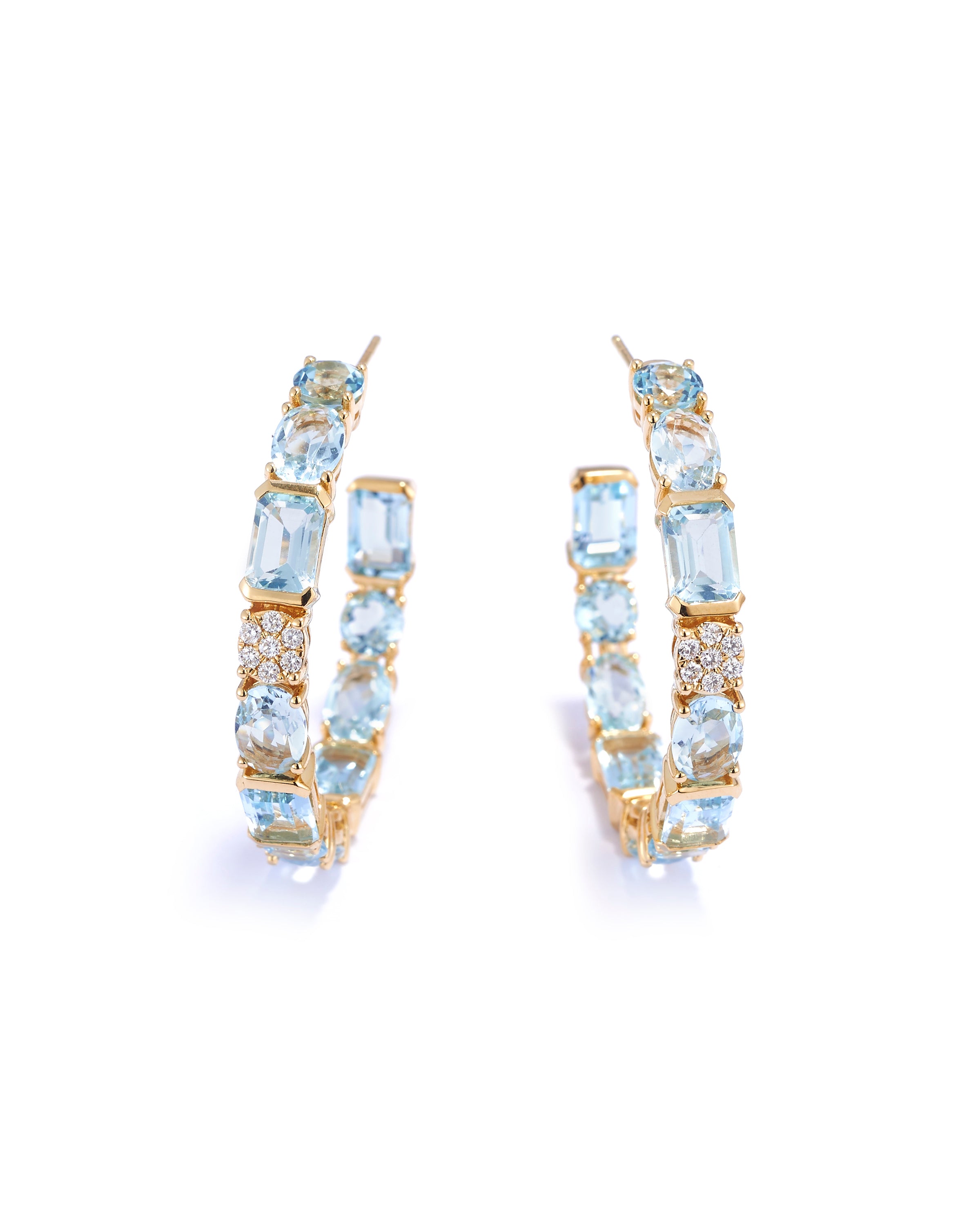 Allegra Hoop in Blue Topaz and Diamonds