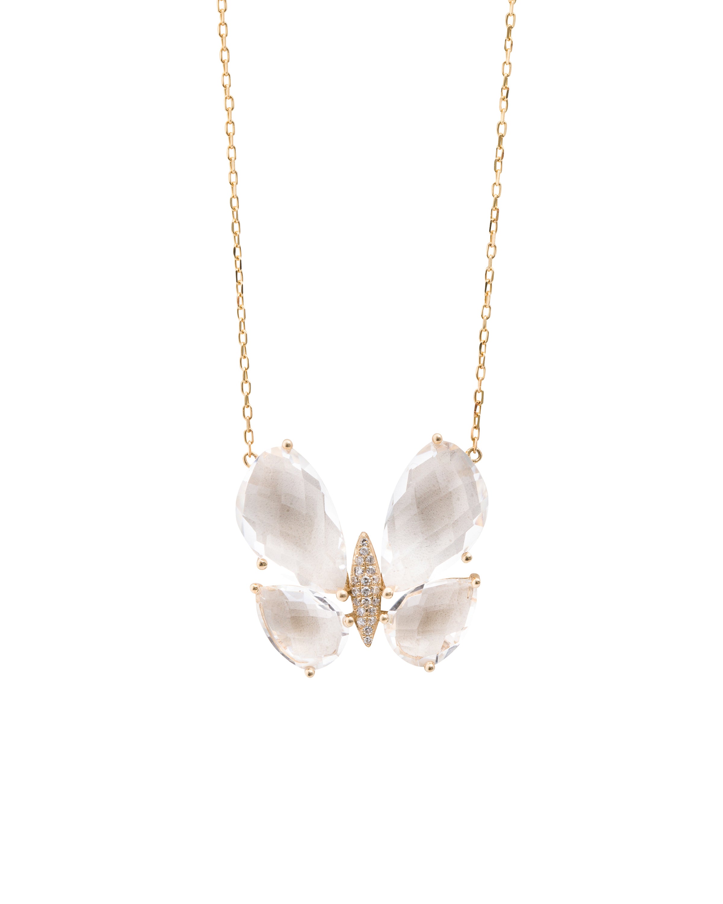 Fauna Large Butterfly Necklace in Mother of Pearl