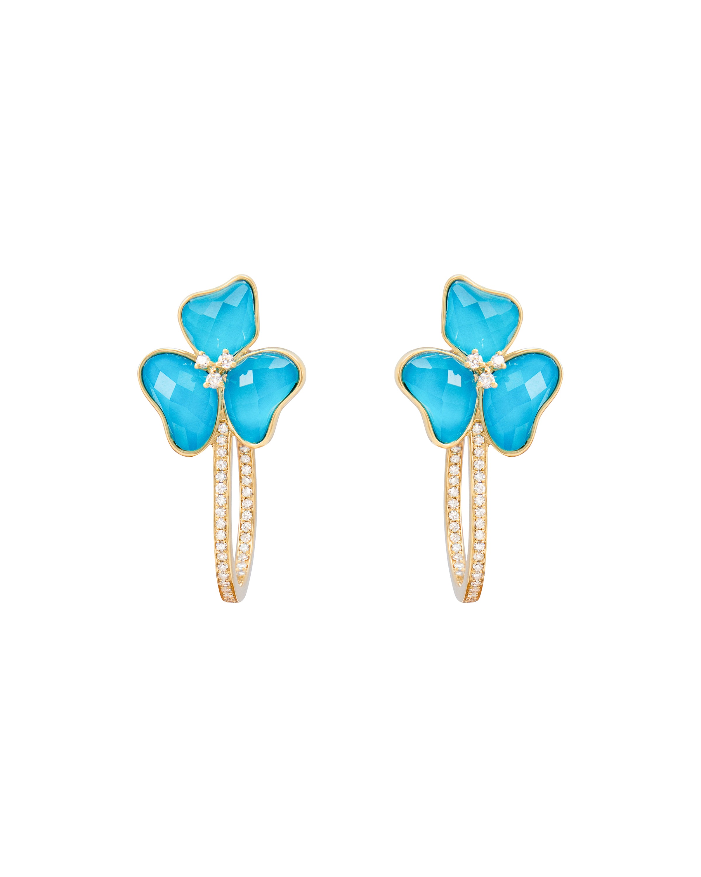 Il Petalo Hoops in Turquoise