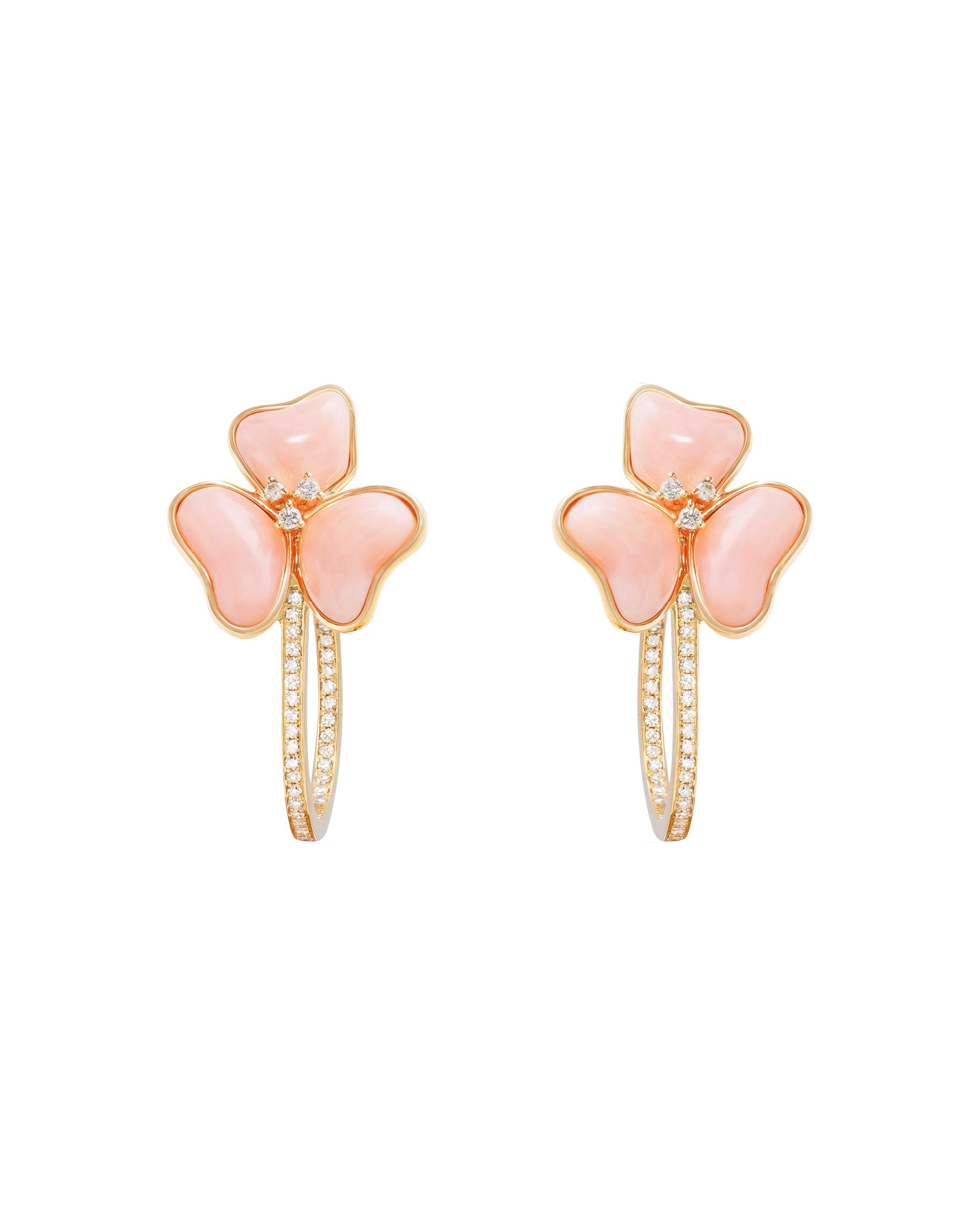 Il Petalo Hoops in Pink Opal