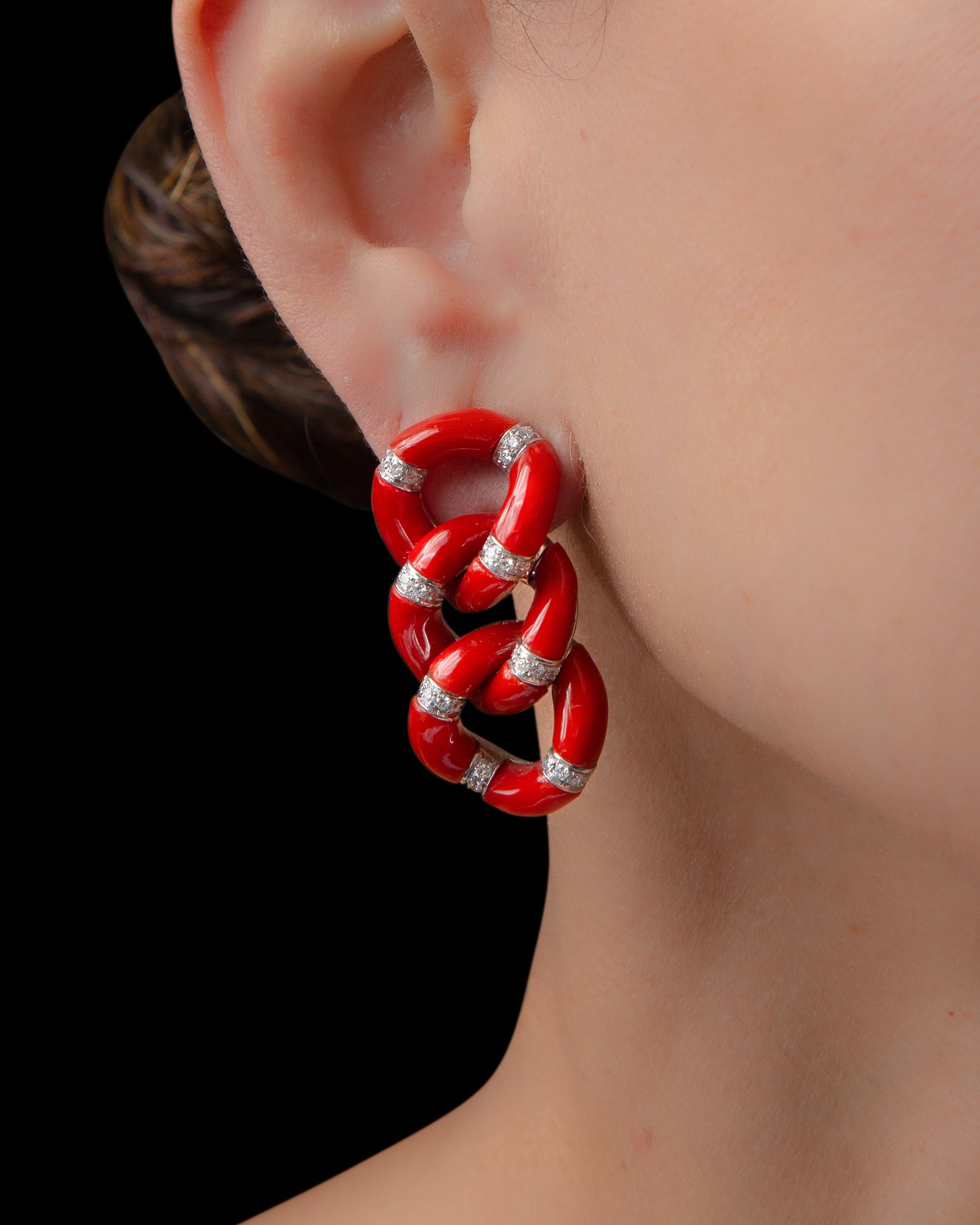 Triple Link Earrings