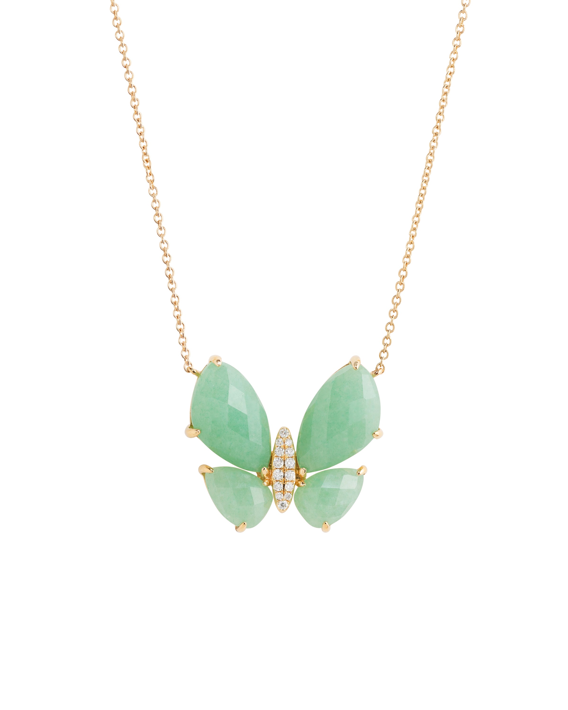 Fauna Large Butterfly Necklace in Aventurine