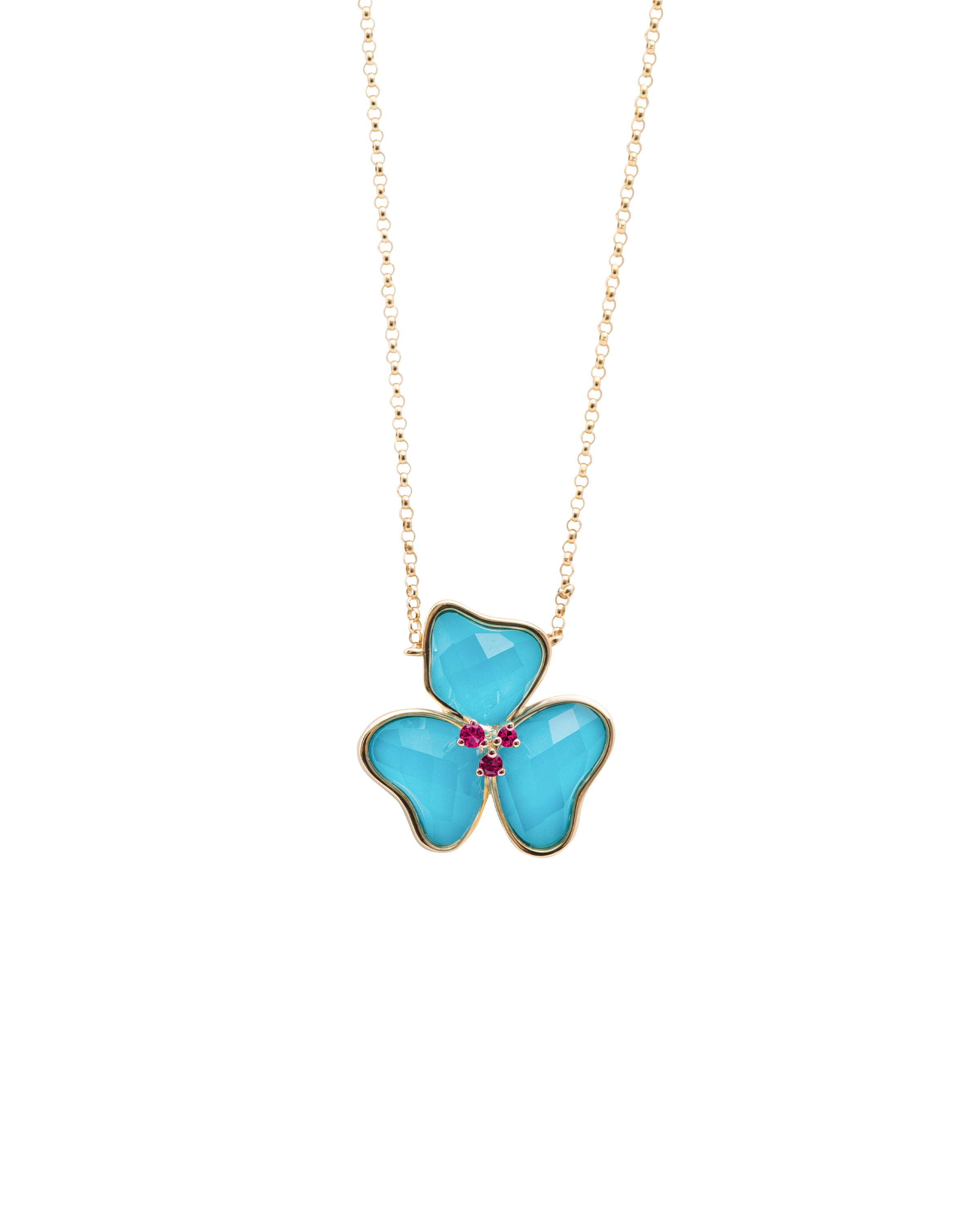 Il Petalo Classic Single Charm in Turquoise and Ruby
