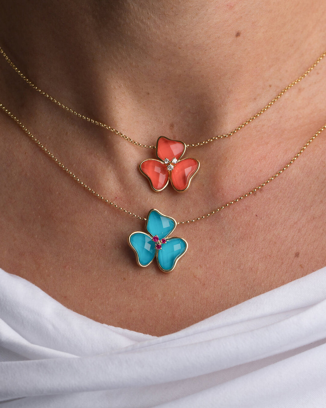 Il Petalo Classic Single Charm in Turquoise and Ruby