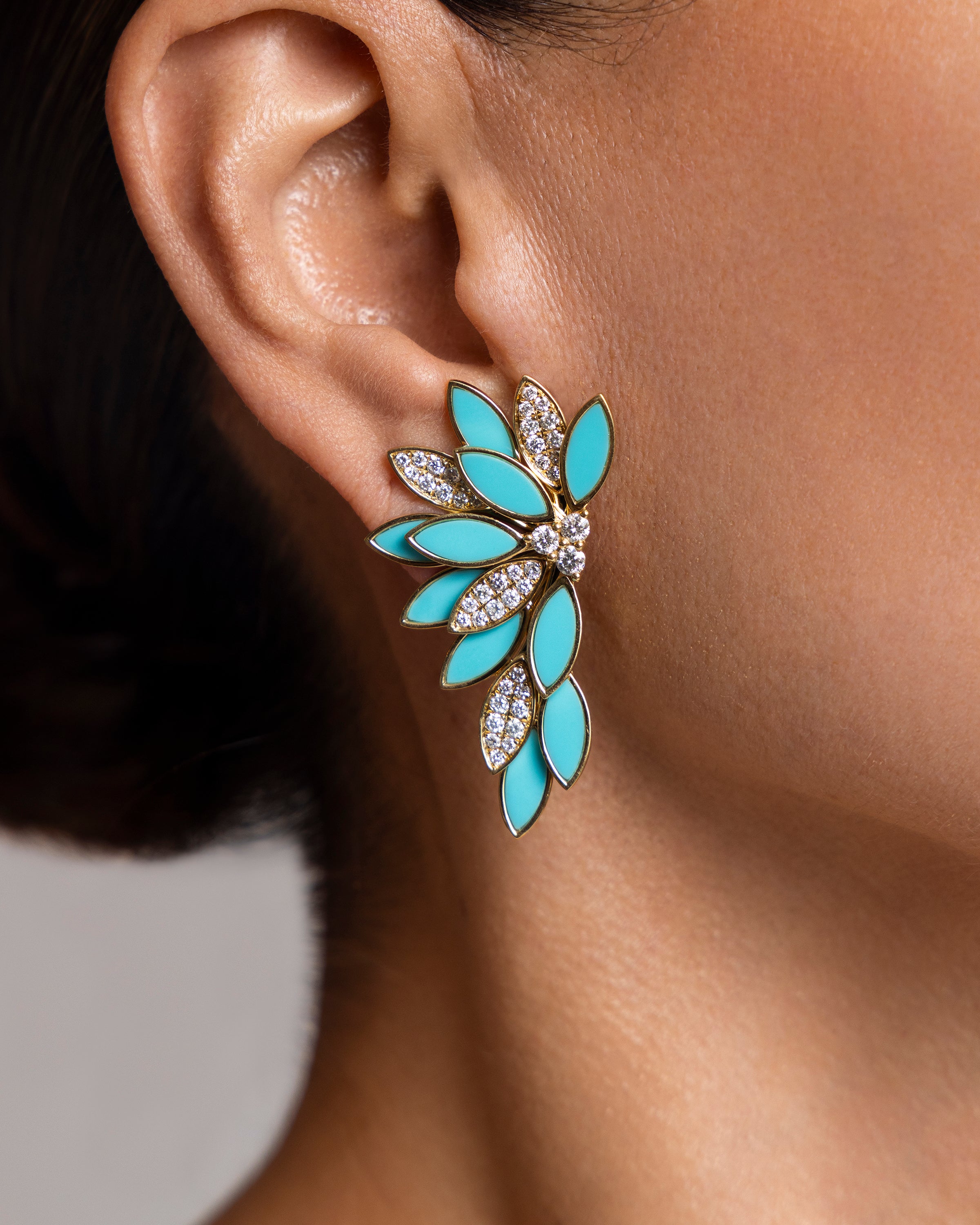 Il Giardino Fan Earrings in Turquoise