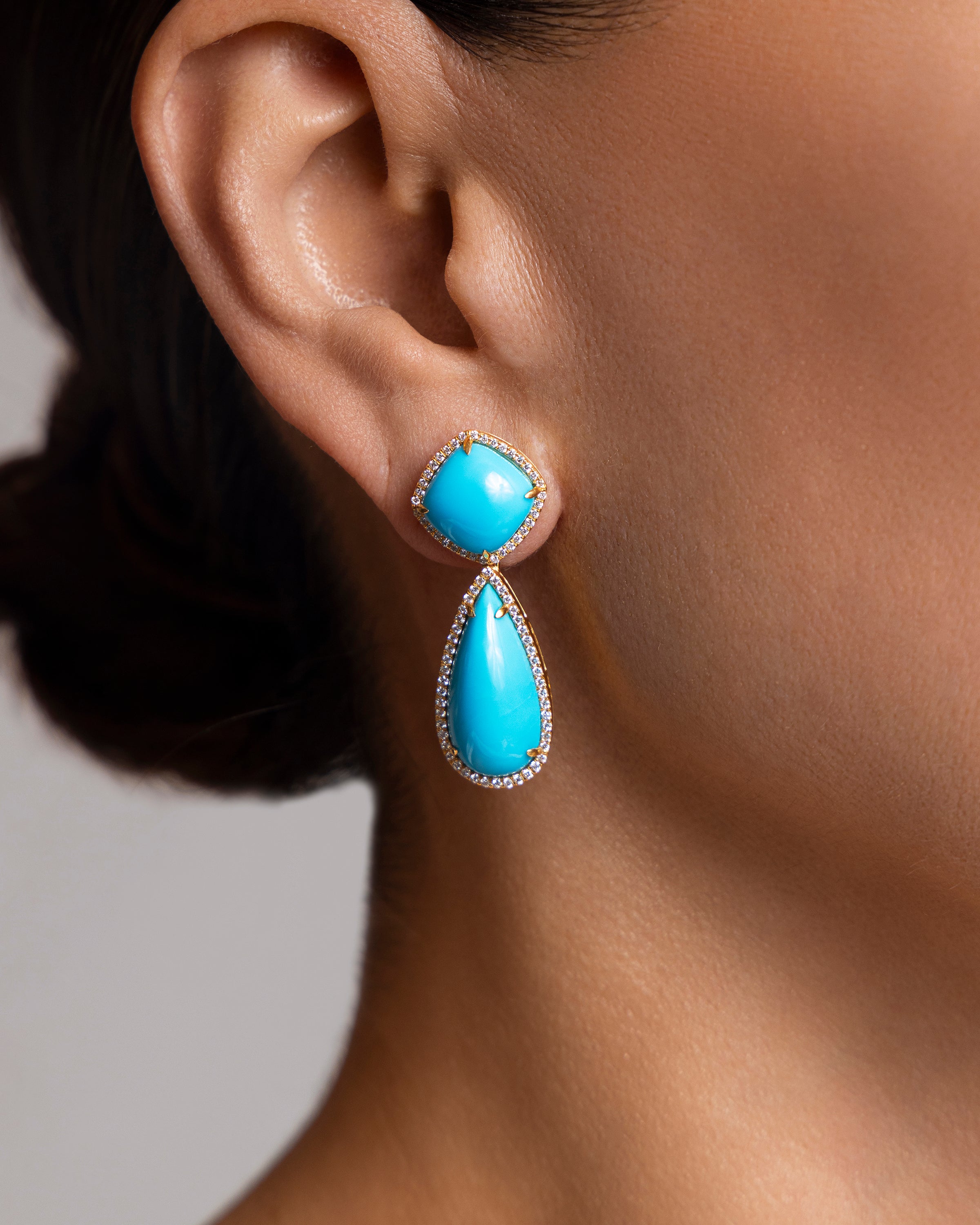 Geometric Turquoise Earrings
