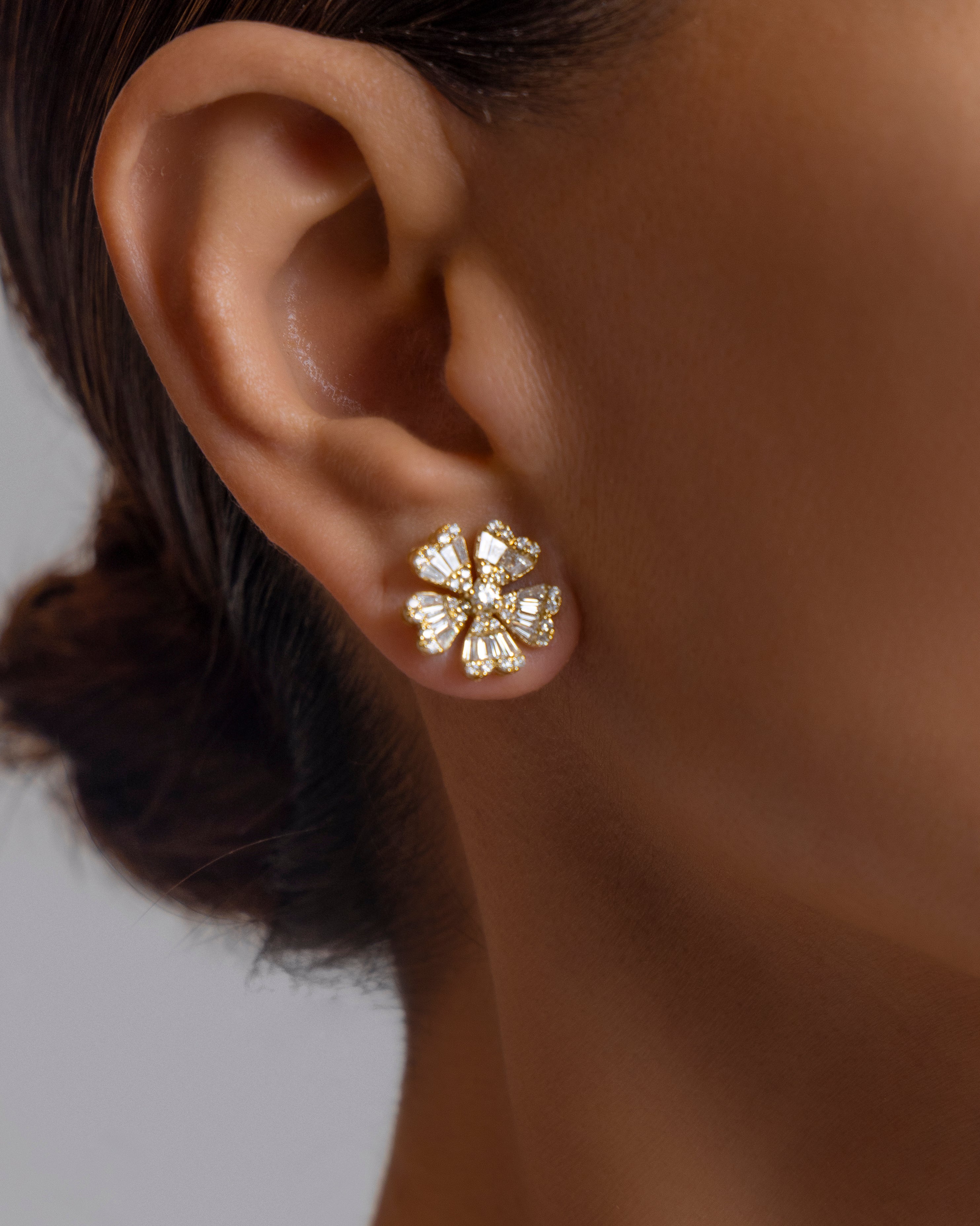 Heart Clover Flower Earring