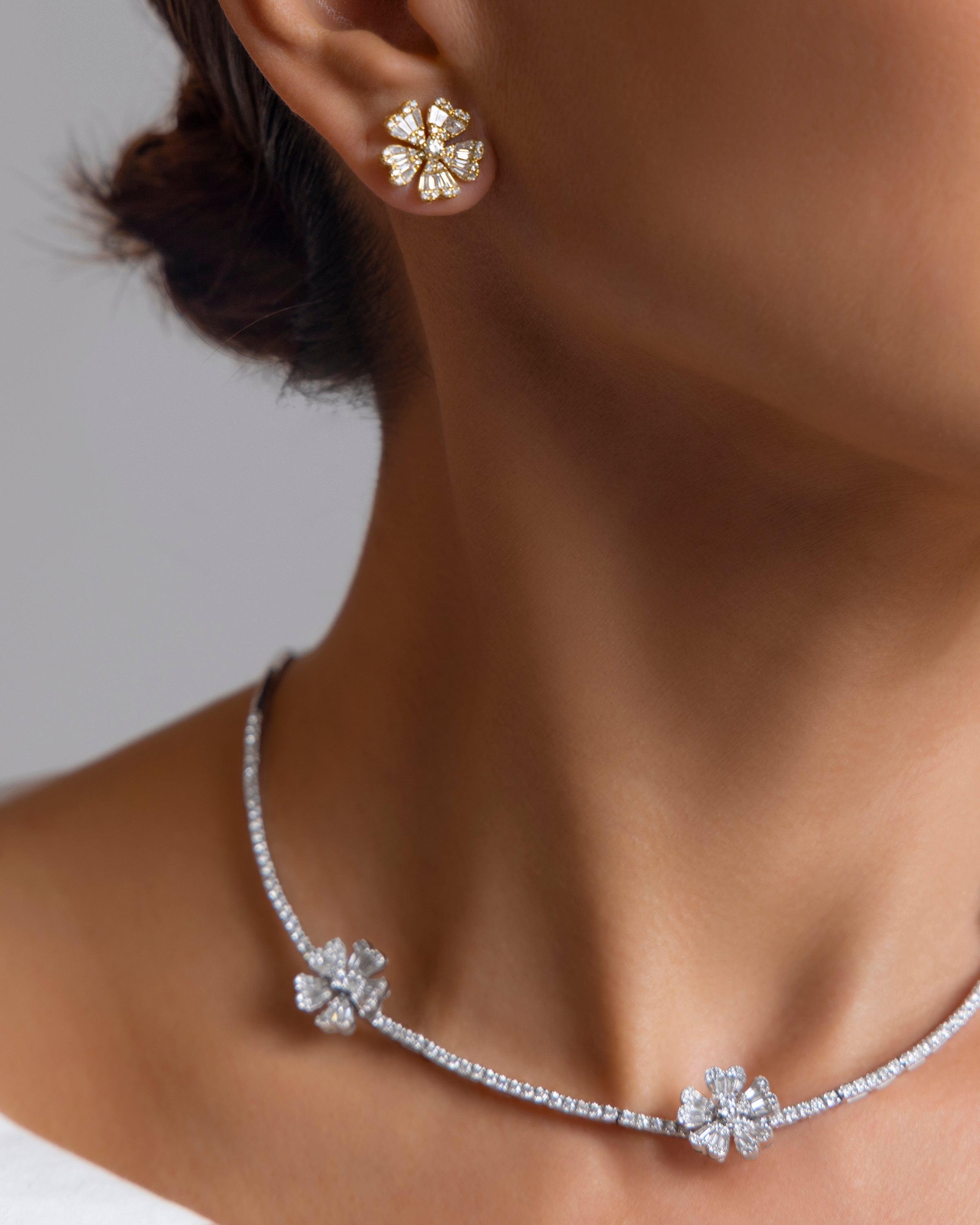 Heart Clover Flower Earring