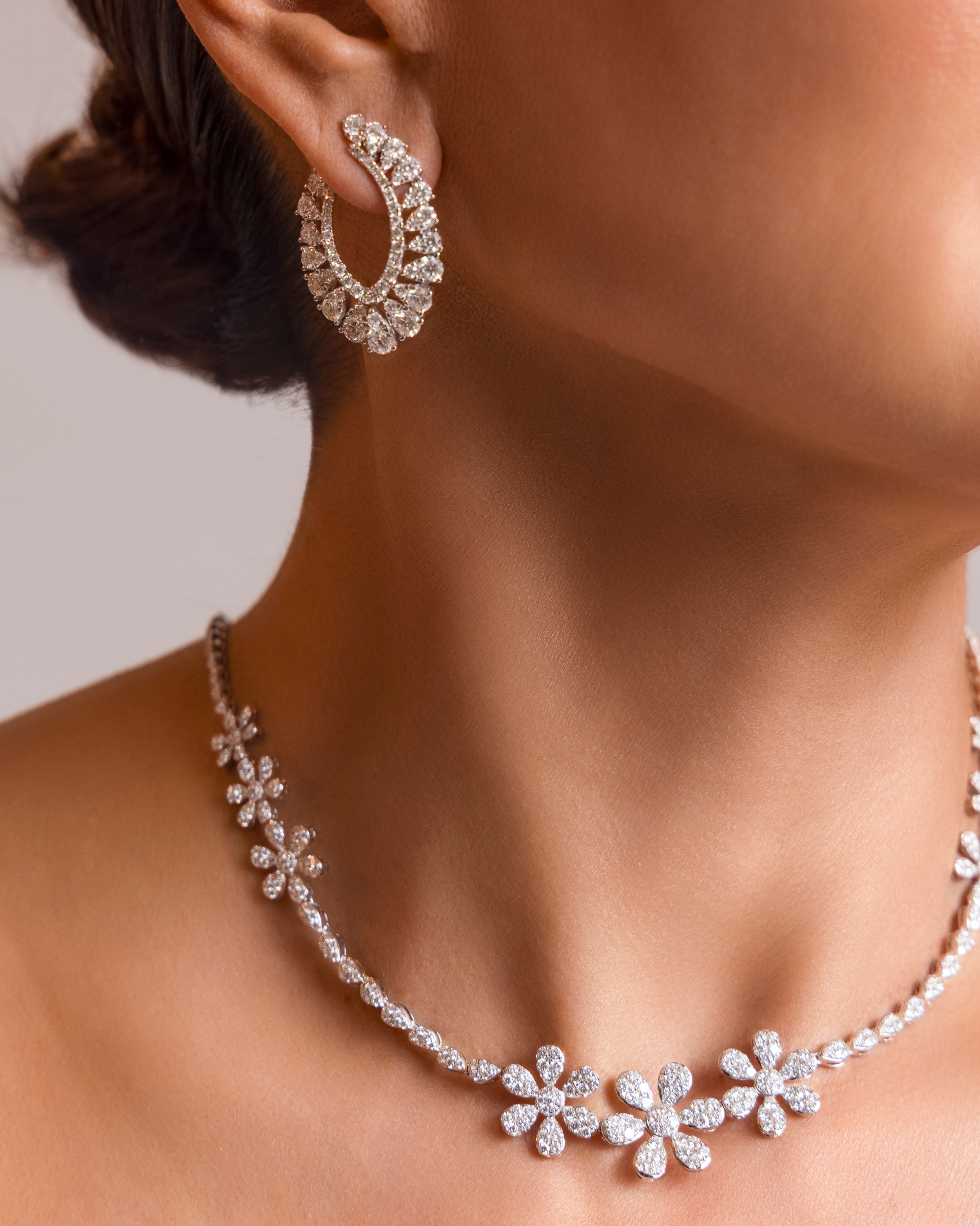 Floral Clusters Diamond Necklace