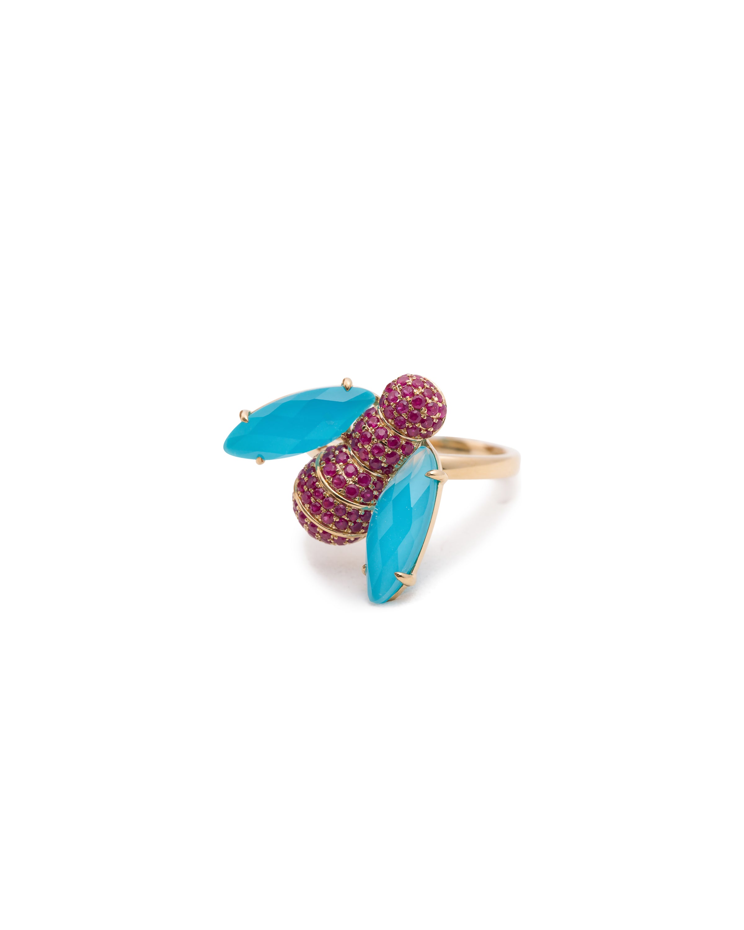 Pannalino Bee Ring in Turquoise and Ruby
