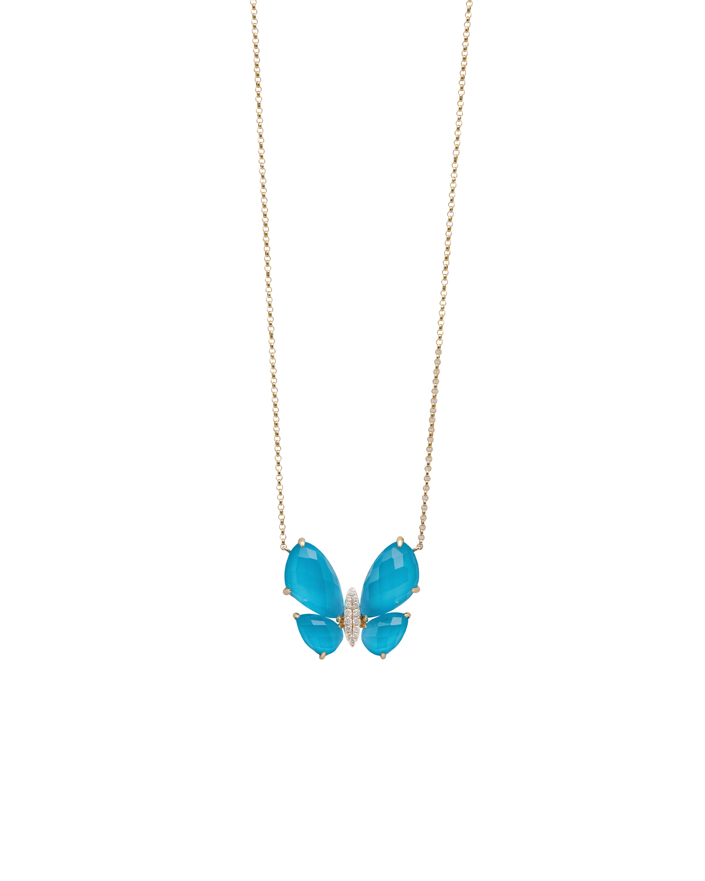 Fauna Small Butterfly Necklace in Turquoise
