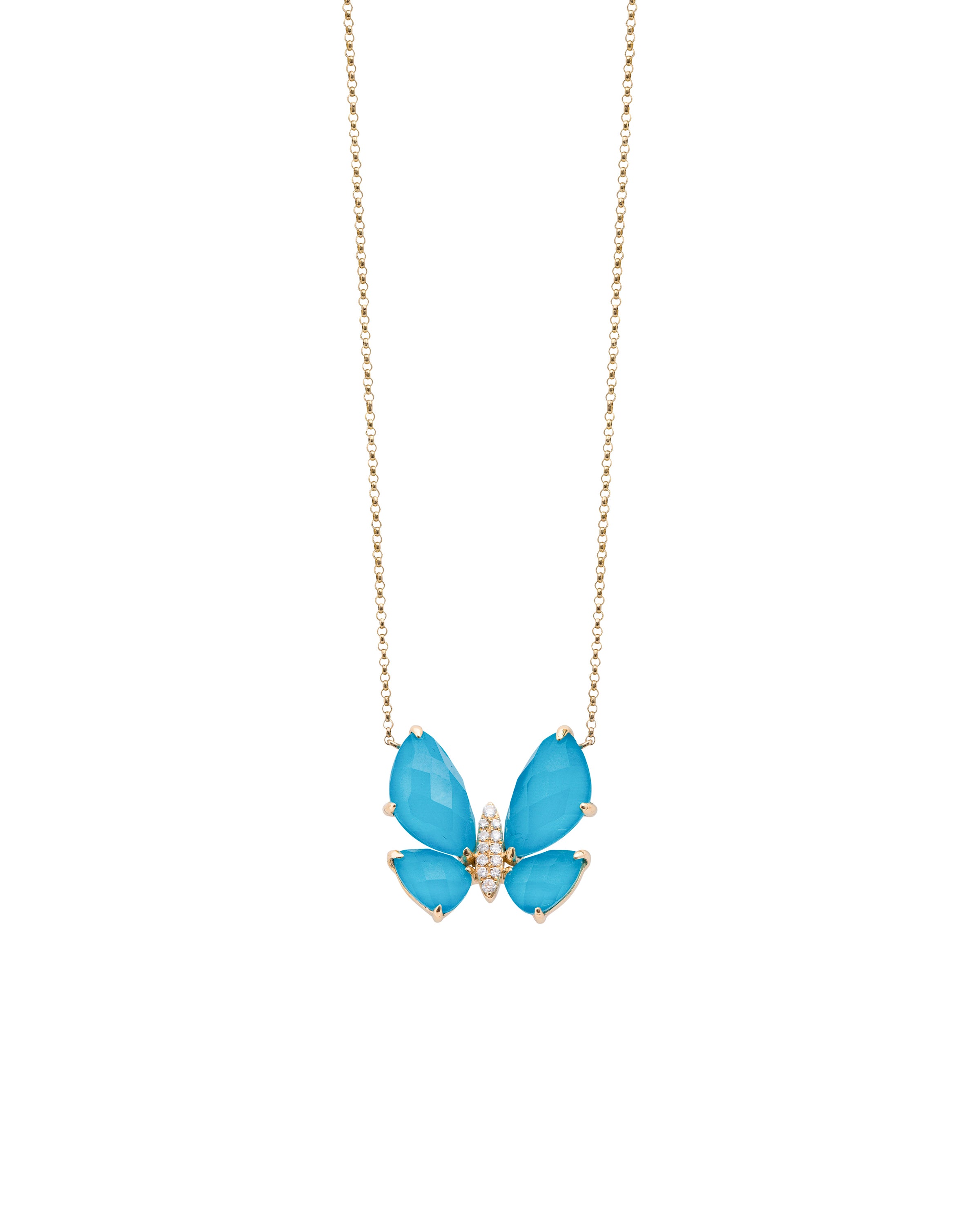 Fauna Small Butterfly Necklace in Turquoise