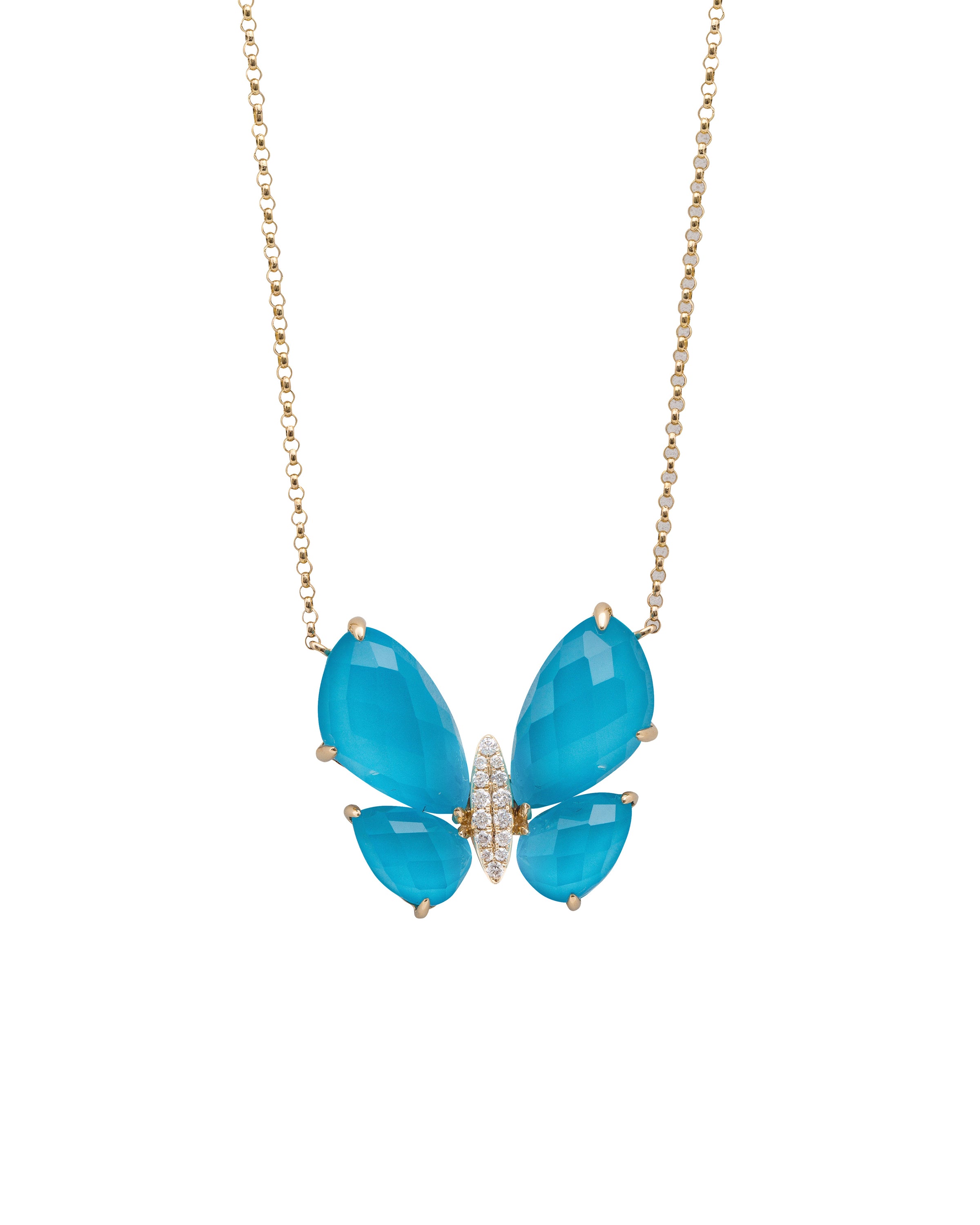 Fauna Large Butterfly Necklace in Turquoise