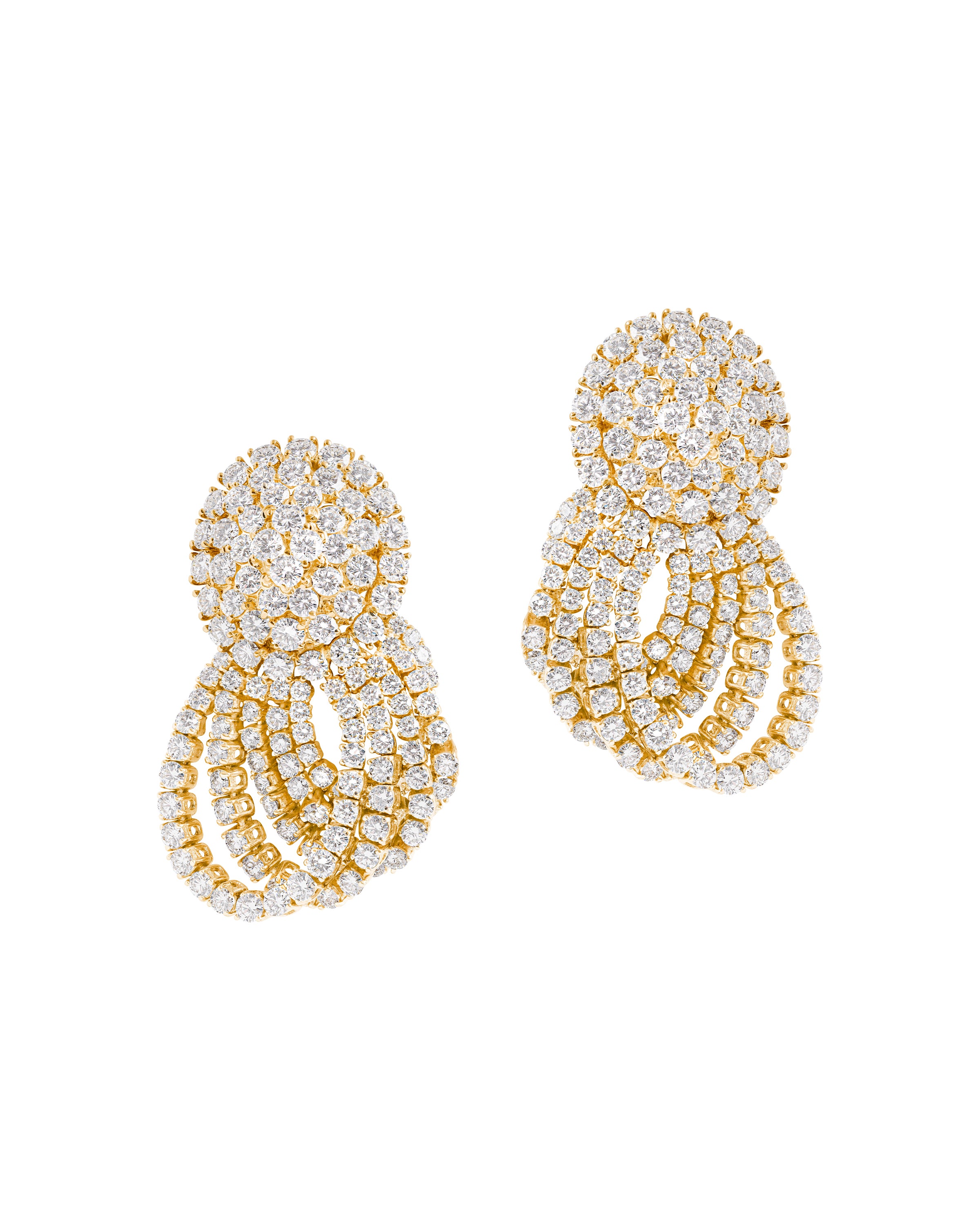 Swirling Diamond Earrings