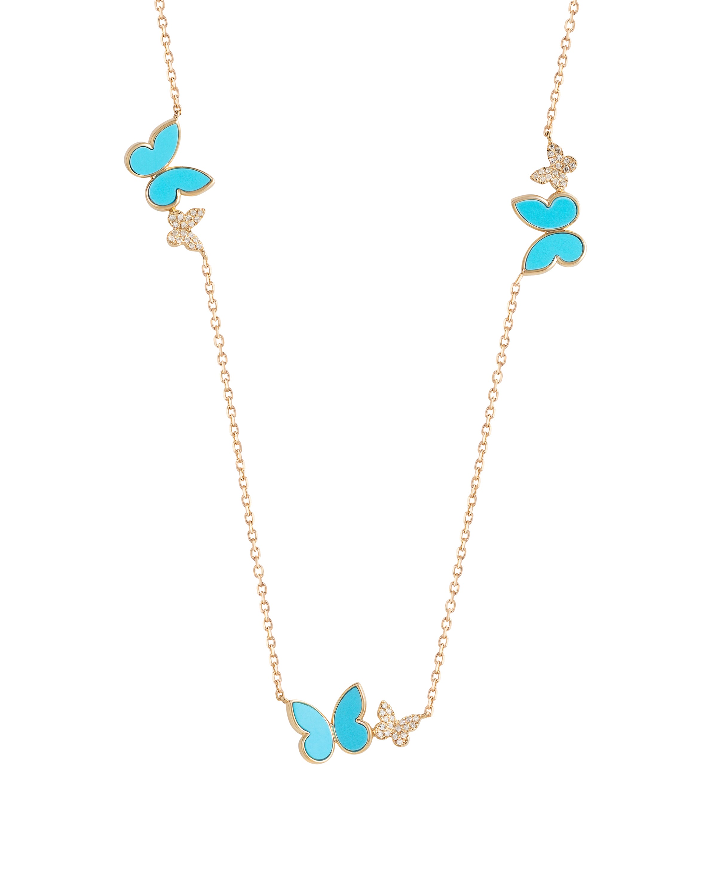 Mini Fauna Butterfly Station Necklace in Turquoise